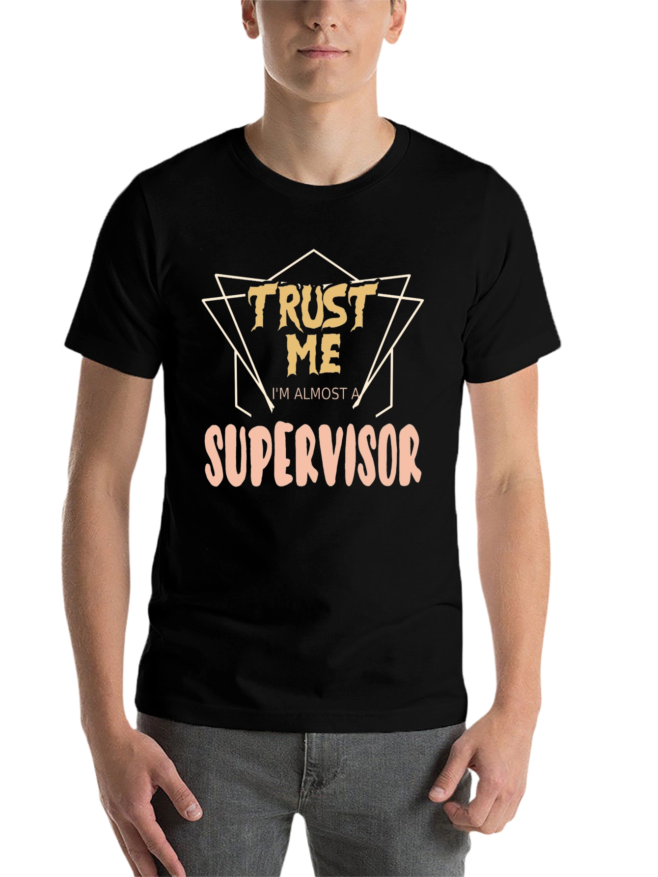 Black Trust Me, I'm Almost a Supervisor T-Shirt view 7