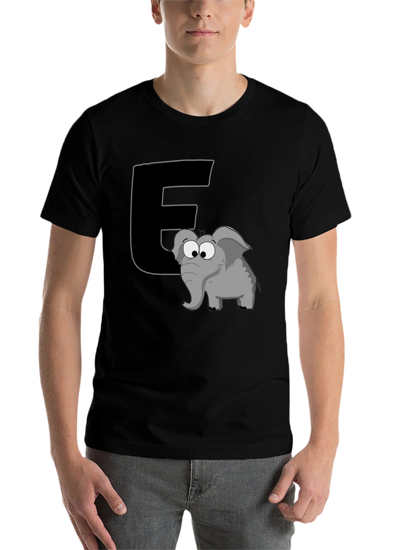 Black Elephant 'E' T-Shirt view 7
