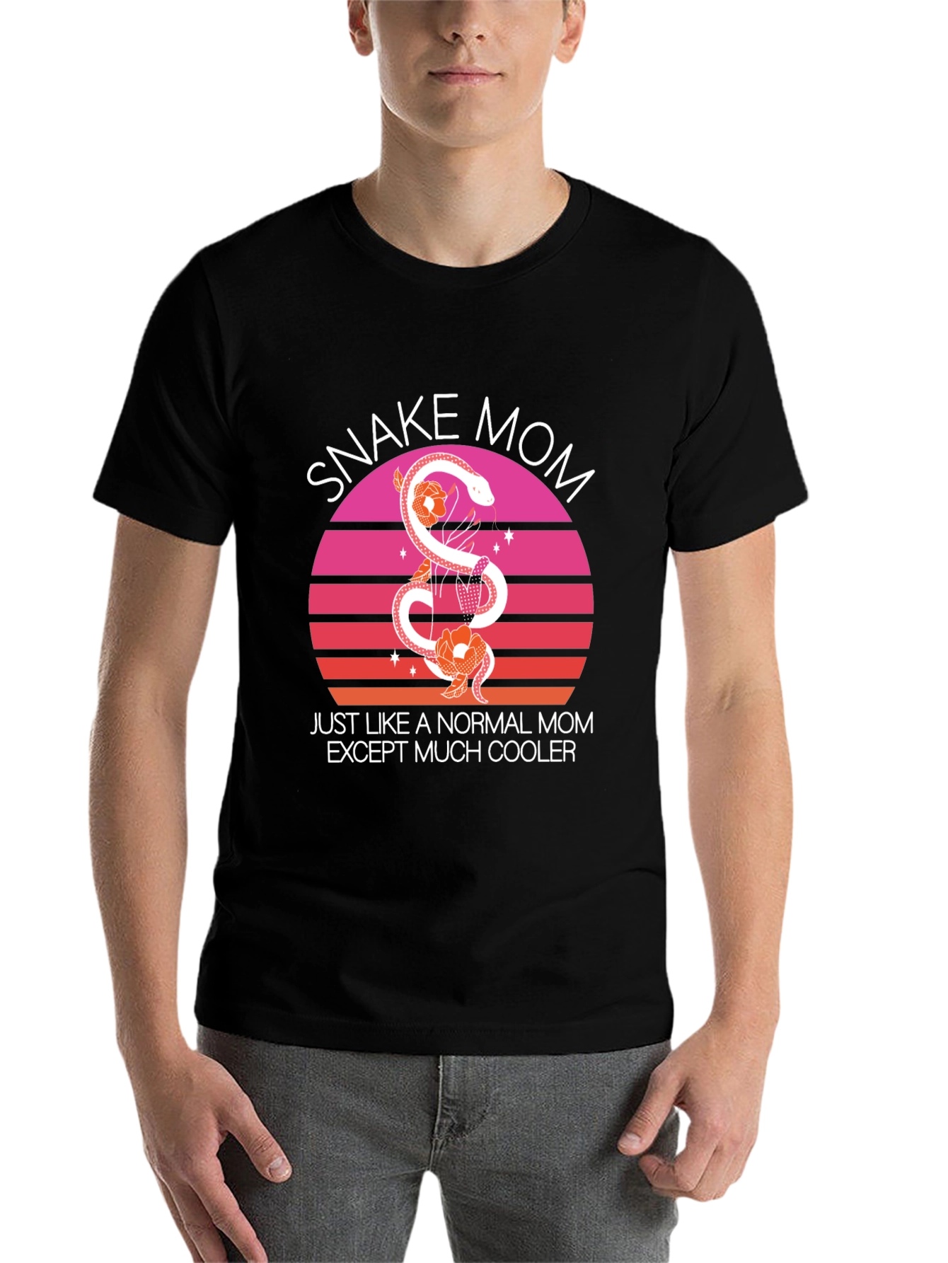 Black Snake Mom Graphic Tee - Unique Reptile Lover Gift view 7