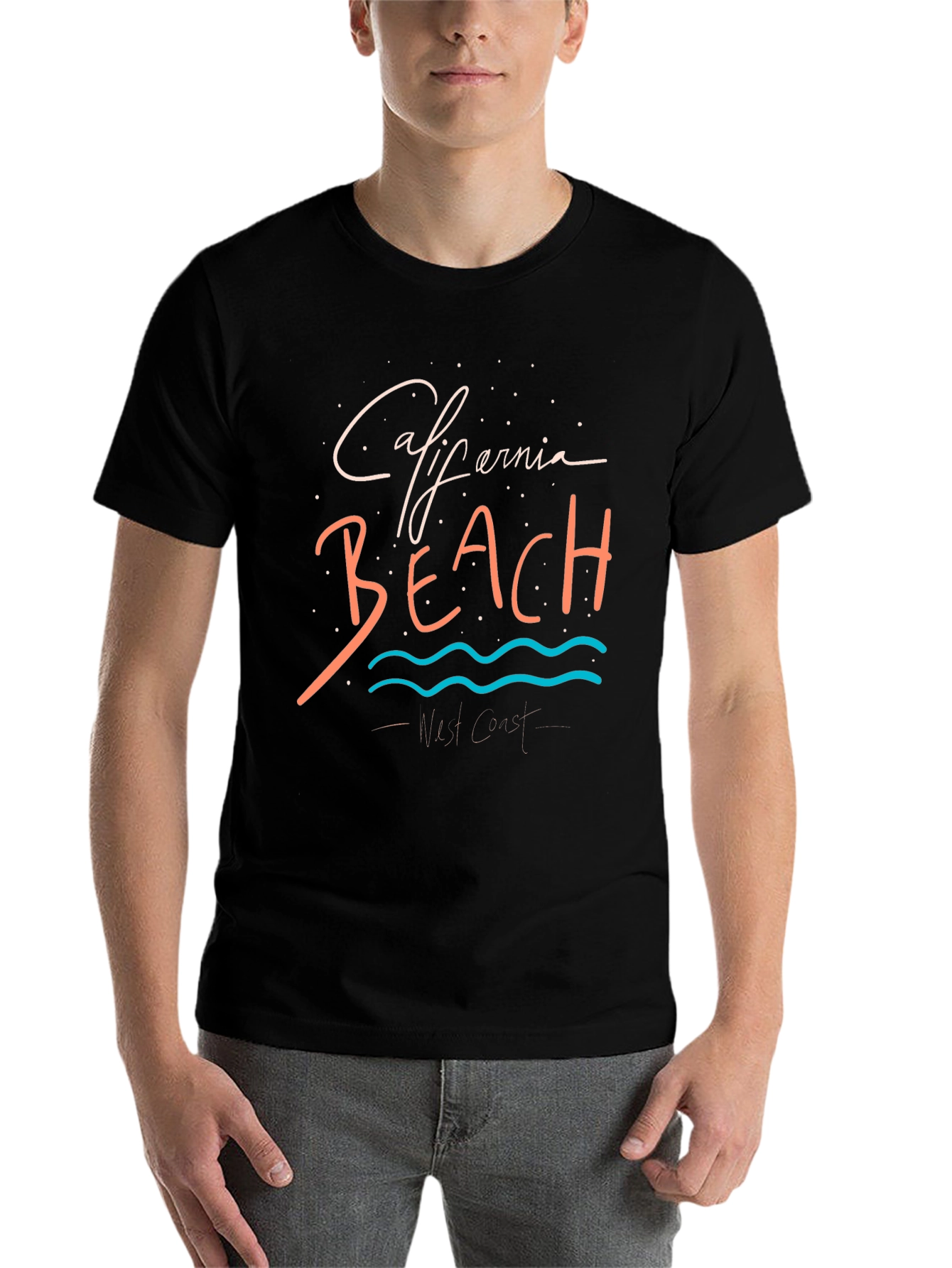 Black California Beach Graphic Tee - West Coast Style view 7