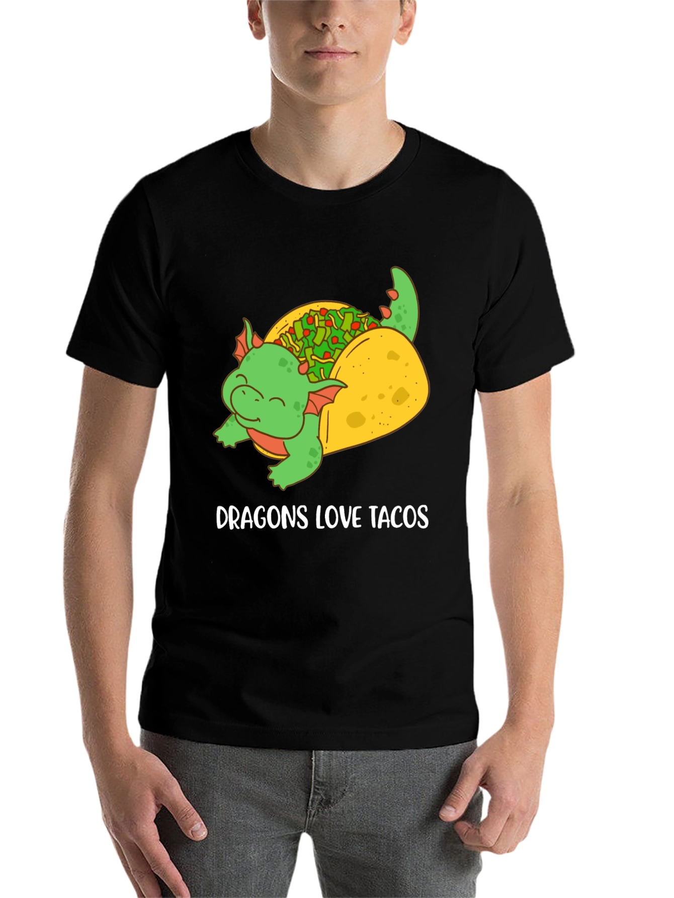 Black Dragon Loves Tacos Graphic Tee view 7