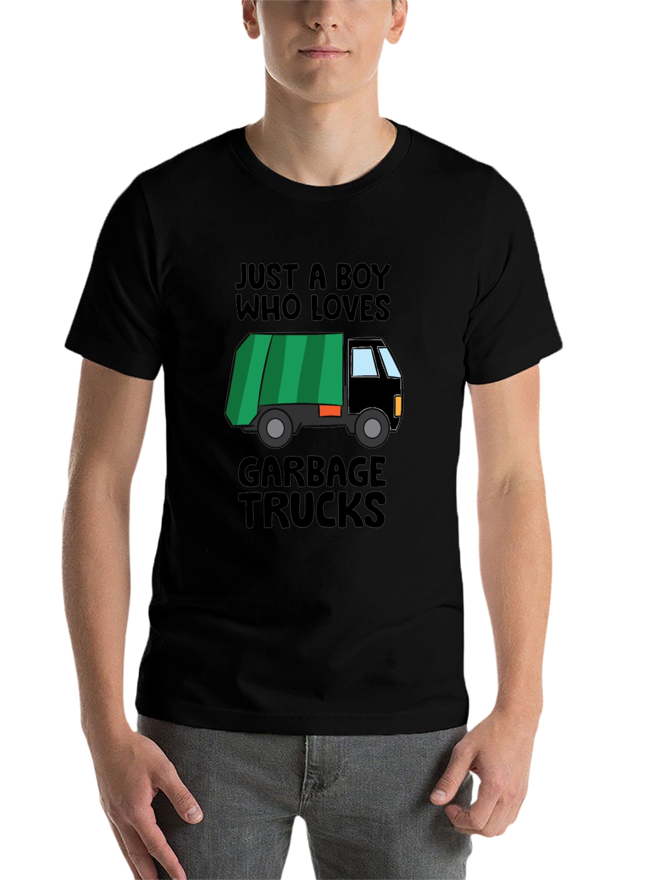 Black Boy's Garbage Truck T-Shirt view 7