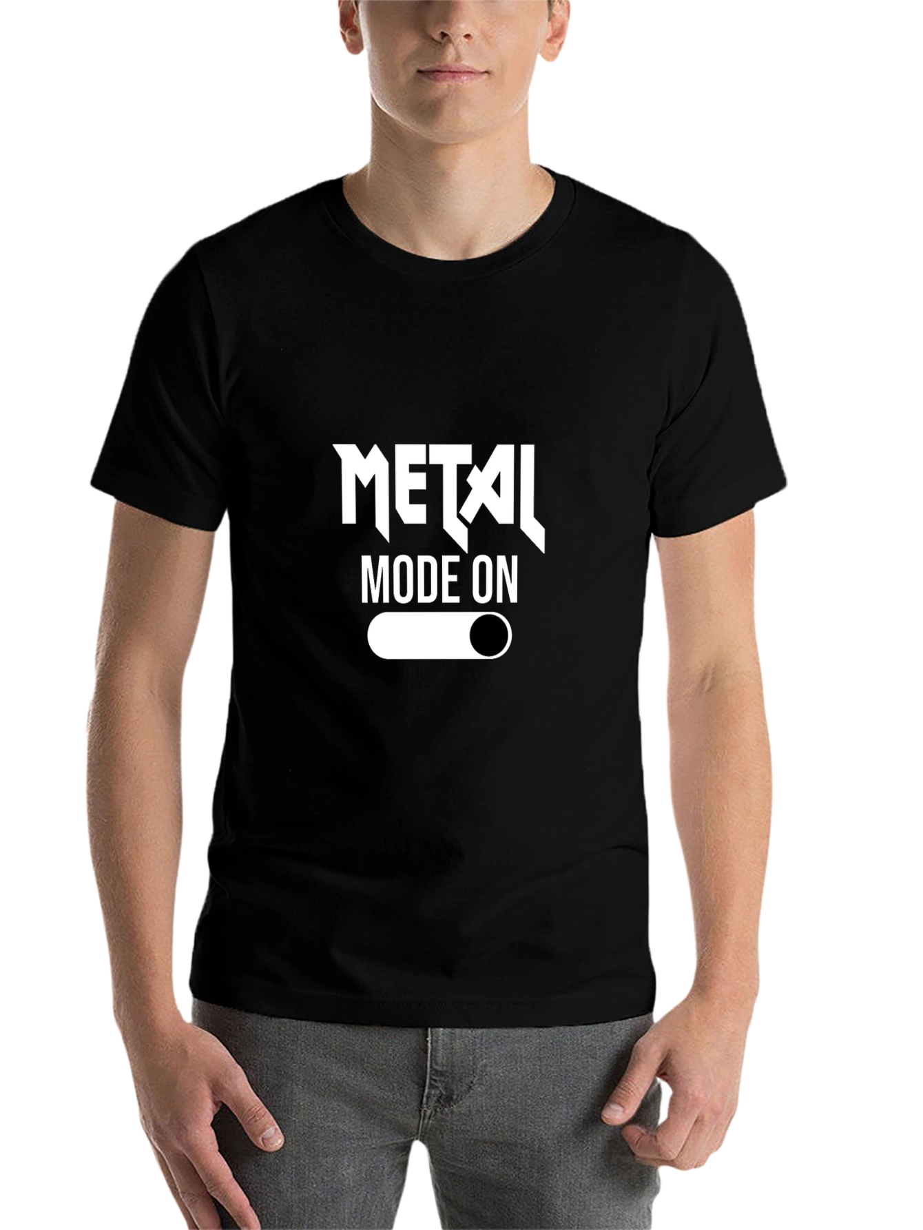 Black Metal Mode On Black T-Shirt view 7