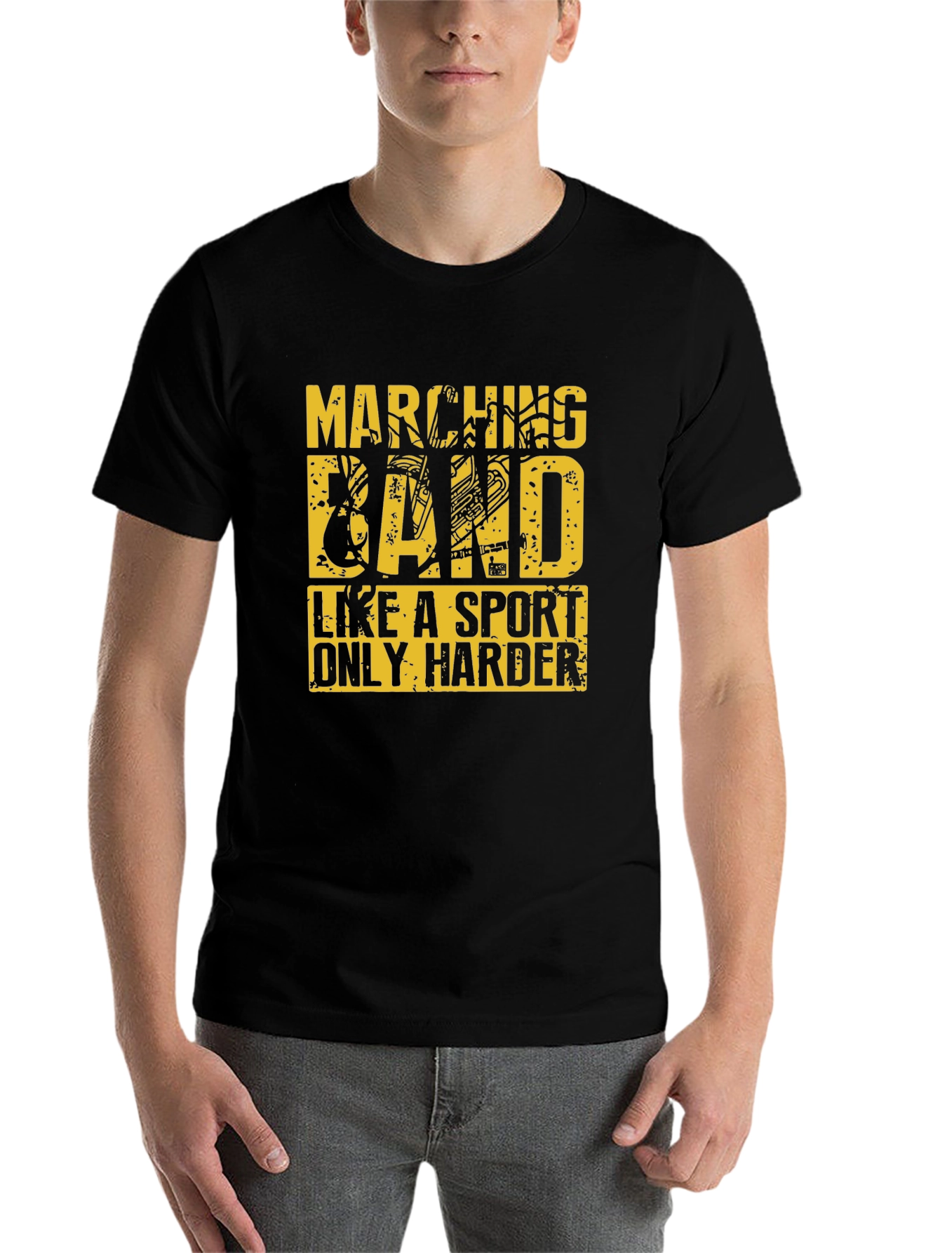Marching Band Sport T-Shirt - Black Cotton Tee - 7