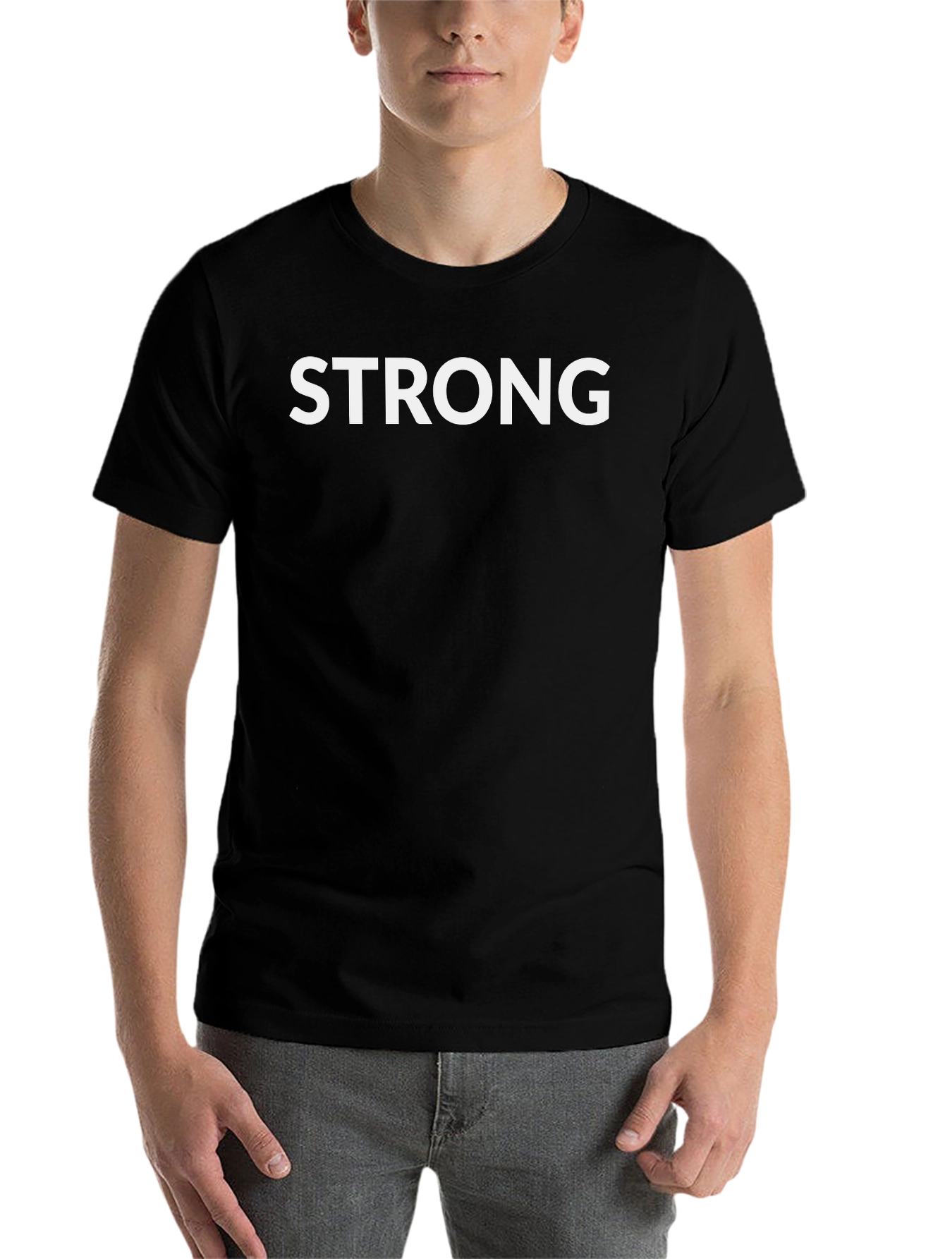Black Strong Graphic Black T-Shirt view 7