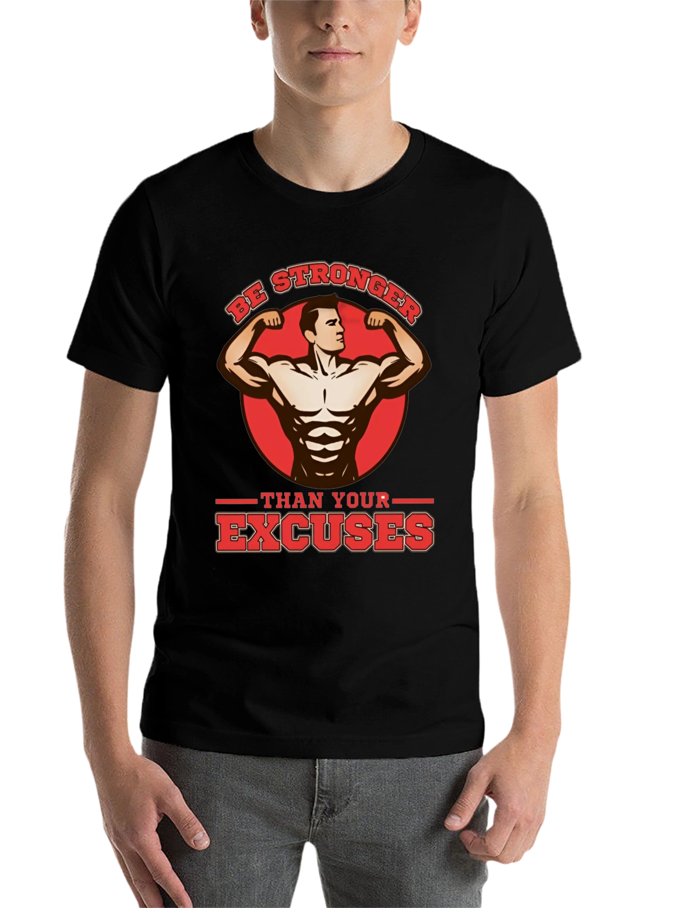 Black Be Stronger Than Your Excuses Black T-Shirt view 7
