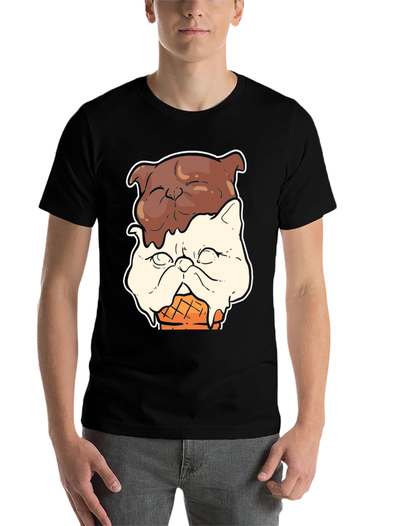 Black Ice Cream Cat Graphic Tee view 7