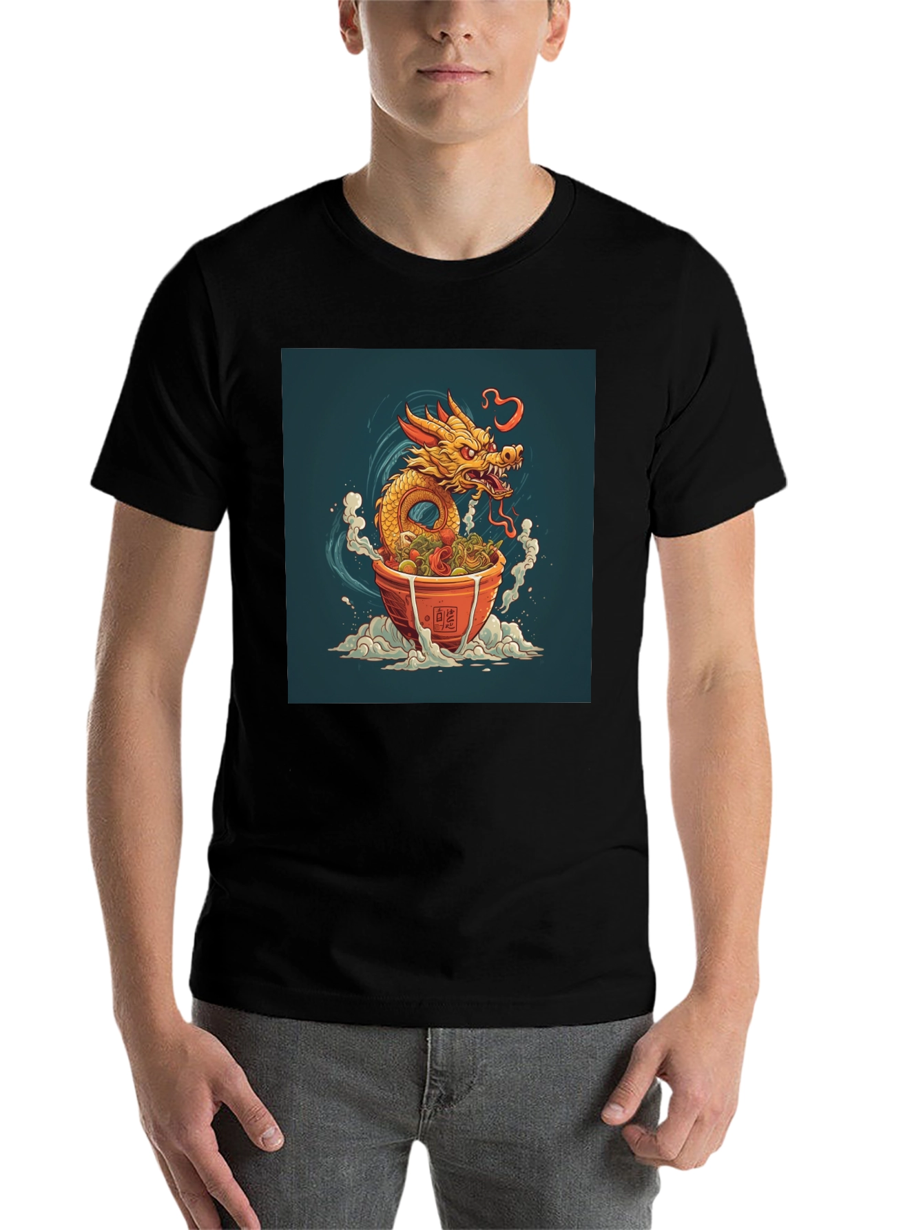 Black Dragon Ramen T-Shirt - Unique Graphic Tee view 7