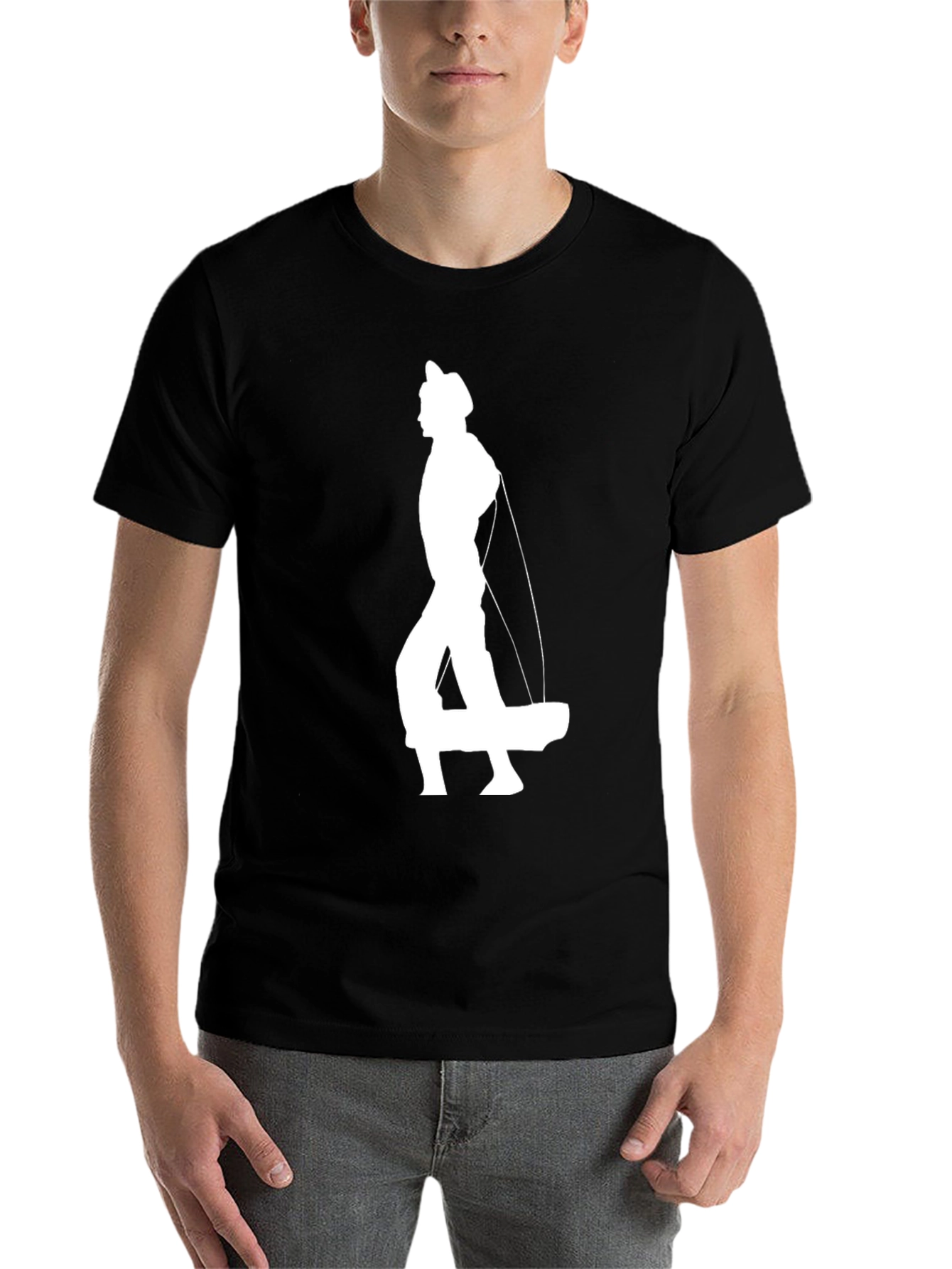 Black Black T-Shirt with Cowboy Puppet Graphic view 7