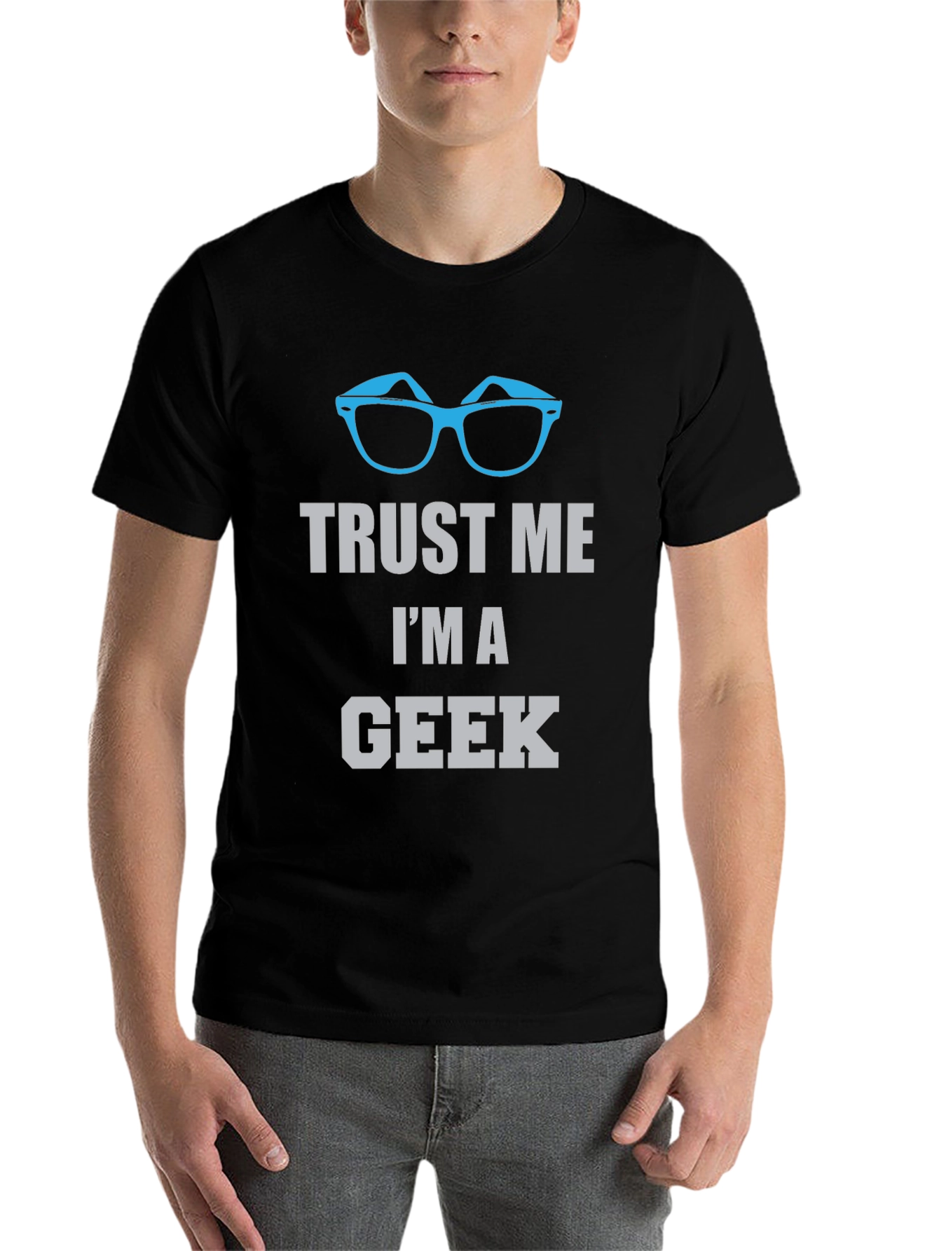Black Trust Me I'm A Geek T-Shirt view 7