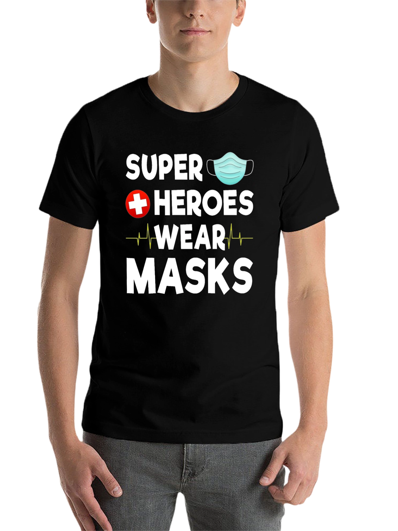 Black Super Heroes Wear Masks T-Shirt view 7
