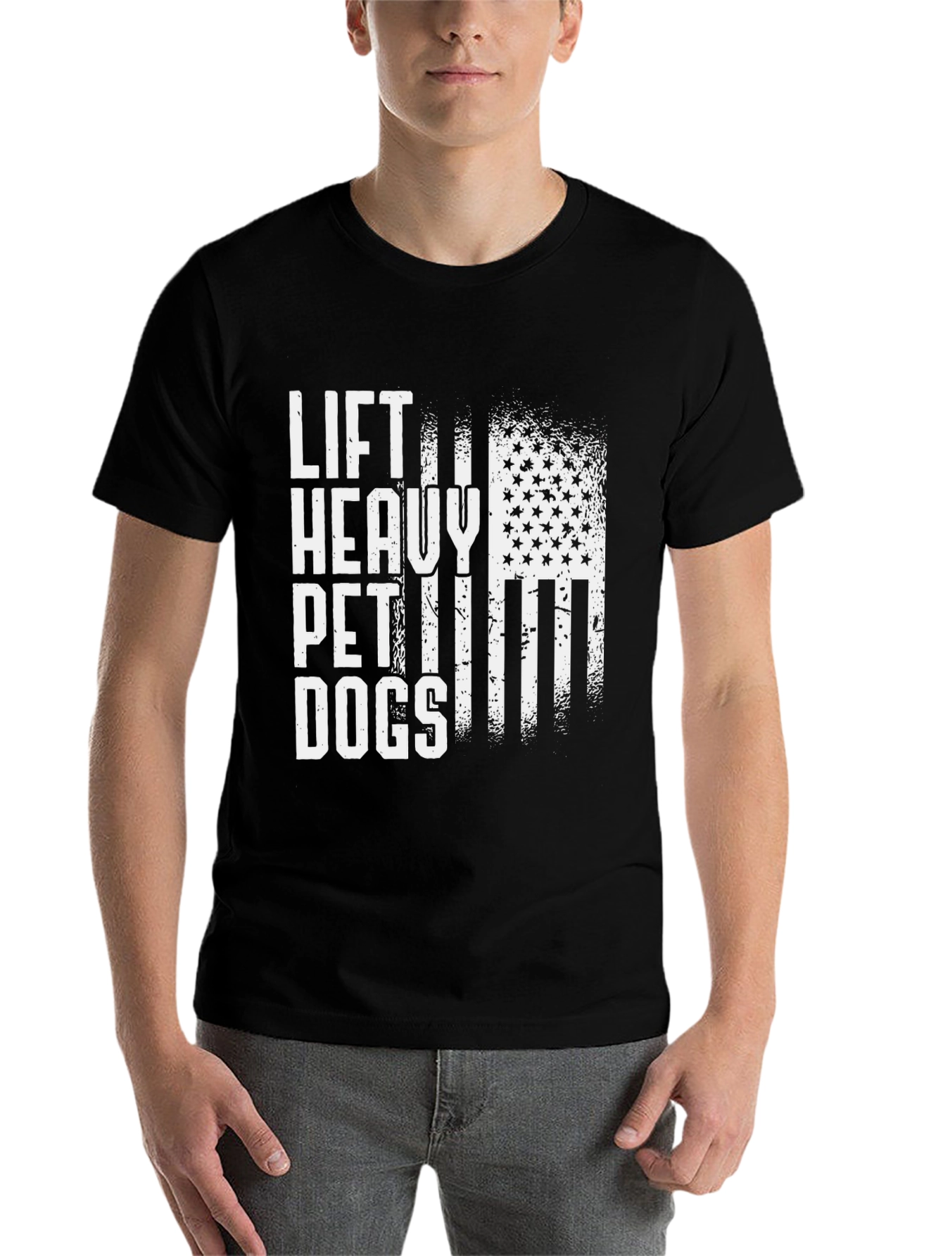 Black Lift Heavy Pet Dogs T-Shirt view 7