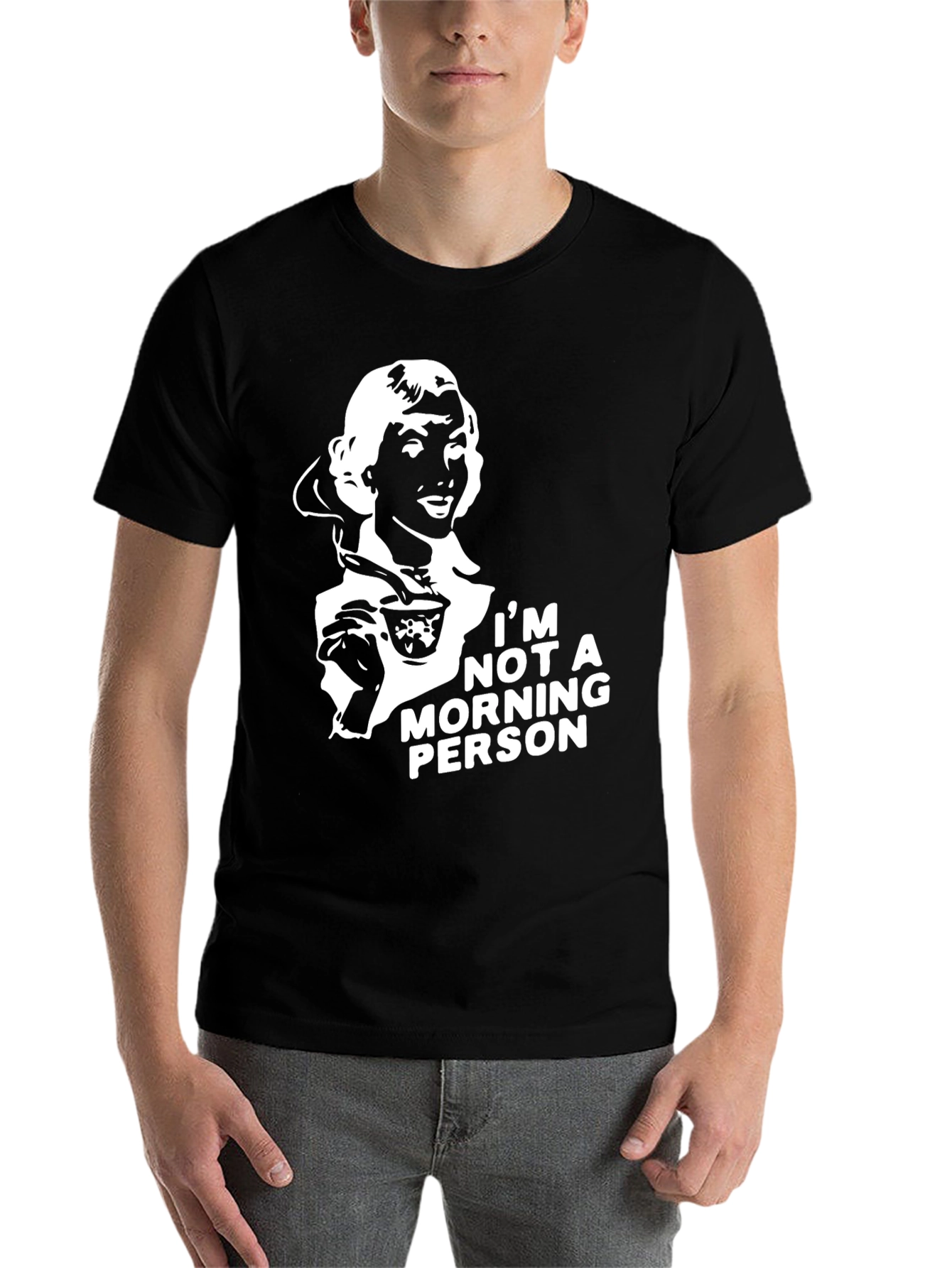 Black I'm Not a Morning Person Graphic Tee view 7