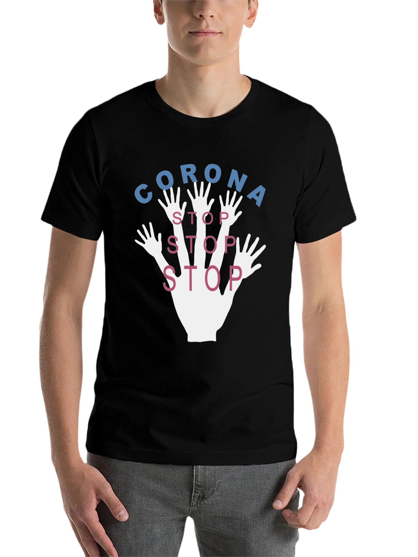 Black Stop Corona Black Graphic Tee view 7