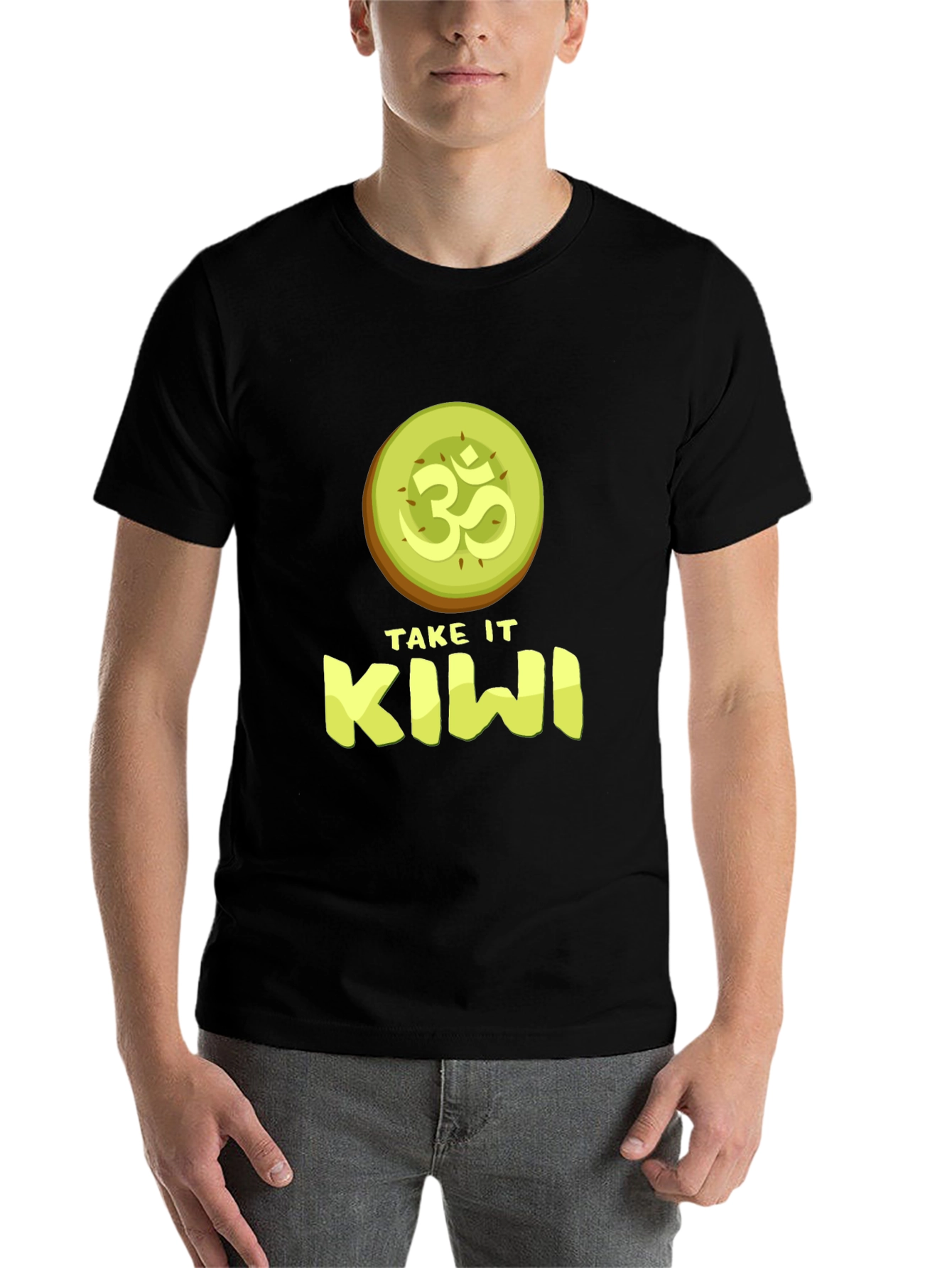 Black Take It Kiwi T-Shirt - Funny Fruit Pun Tee view 7