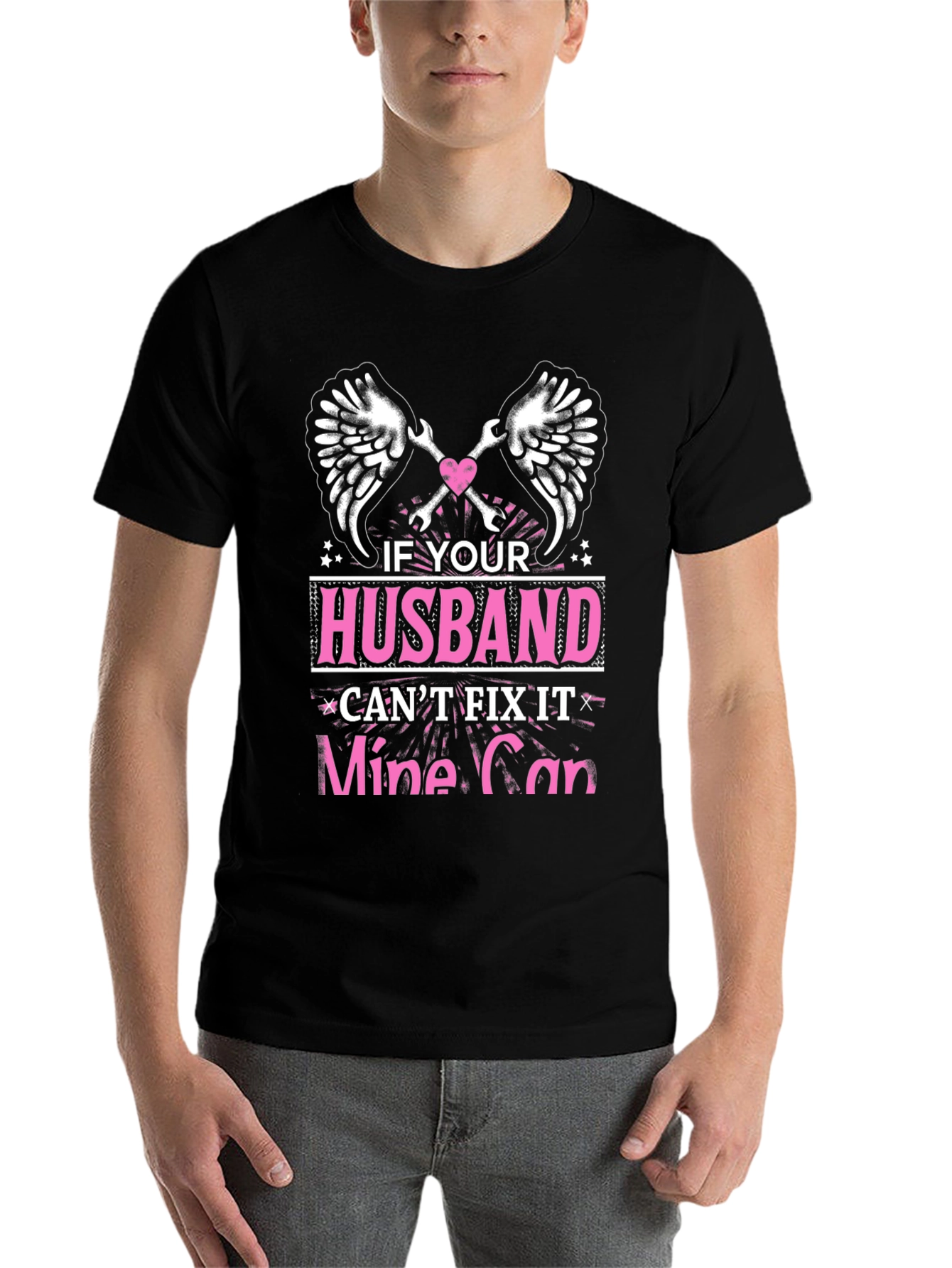 Black Husband Can't Fix It? Mine Can T-Shirt view 7