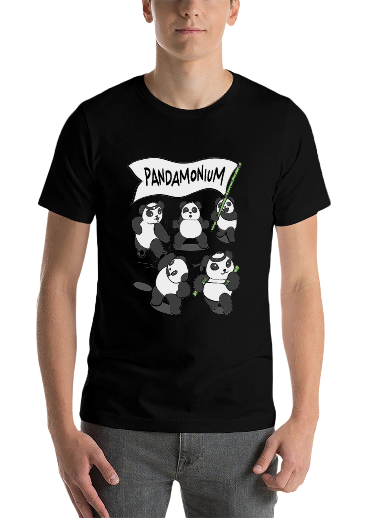 Black Pandamonium T-Shirt - Panda Graphic Tee view 7