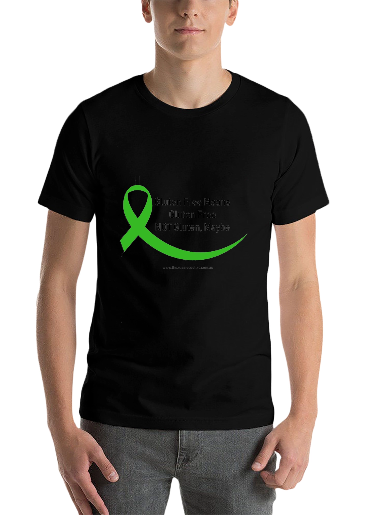 Gluten Free Awareness T-Shirt - Green Ribbon Design - 7
