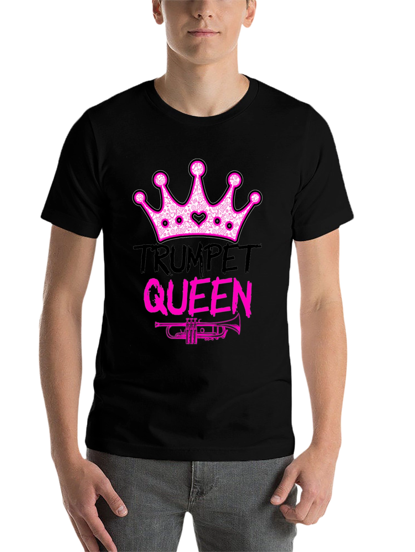 Black Trumpet Queen Graphic T-Shirt - Music Lover Tee view 7
