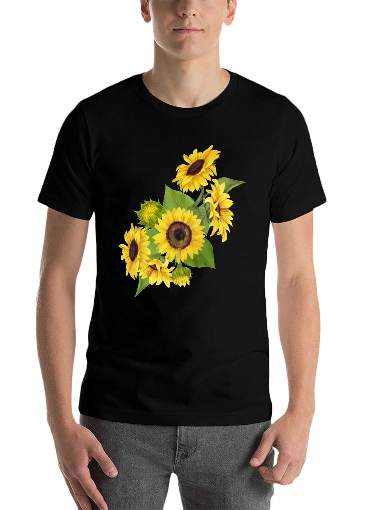 Black Sunflower Graphic Black T-Shirt view 7