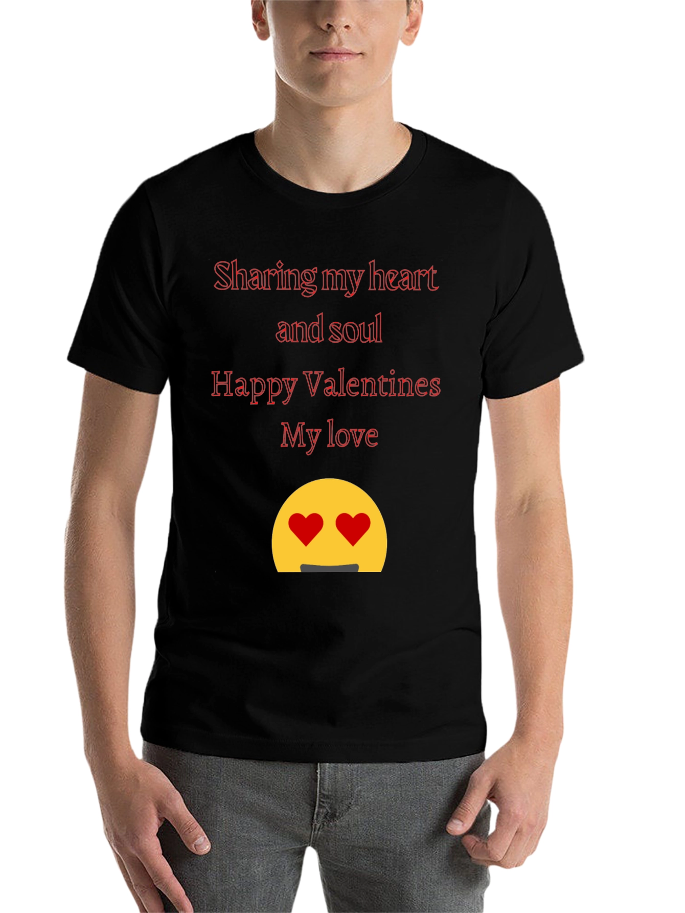 Black Valentine's Day Heart & Soul Black T-Shirt view 7