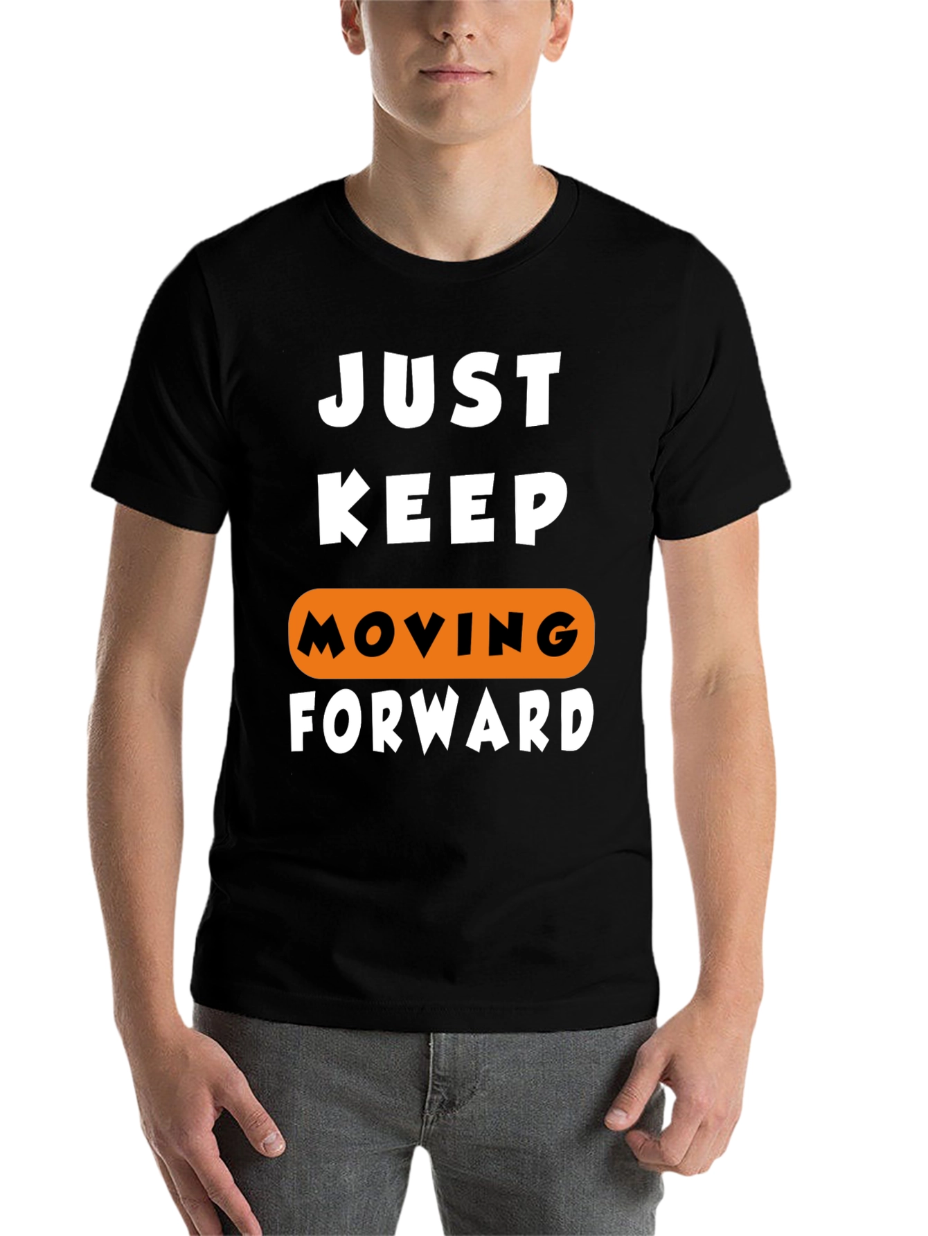 Black Just Keep Moving Forward Graphic Tee view 7