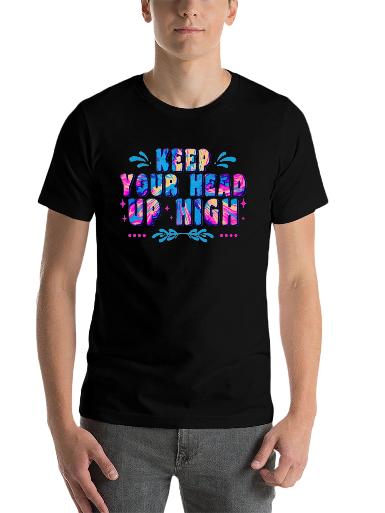 Black Keep Your Head Up High Graphic T-Shirt - Black view 7