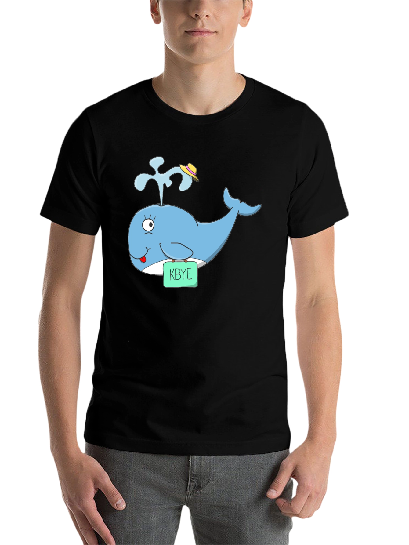 Black Whimsical Whale KBYE Graphic Tee view 7