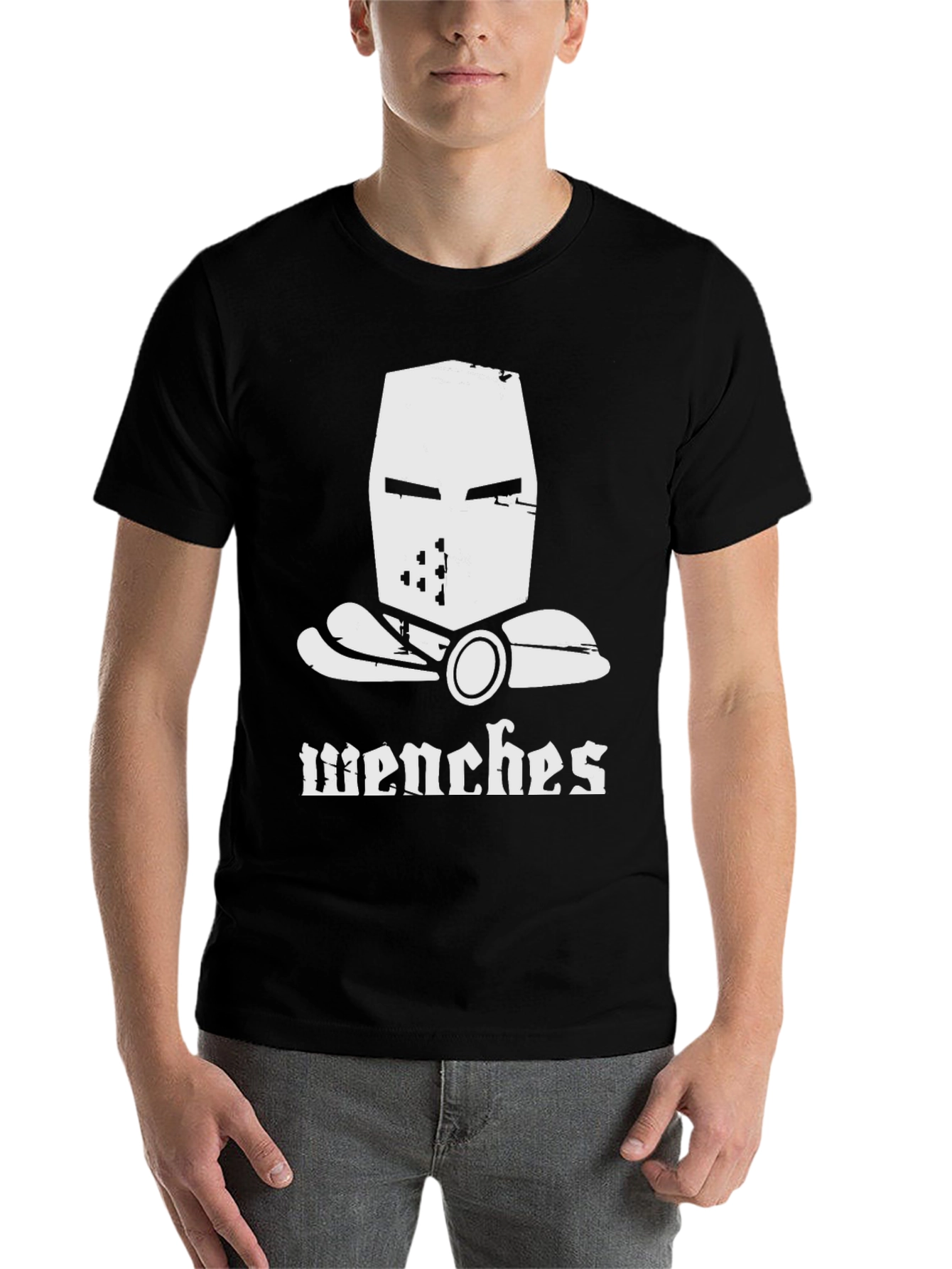 Black Wenches T-Shirt Crusader Helmet Medieval Humor view 7