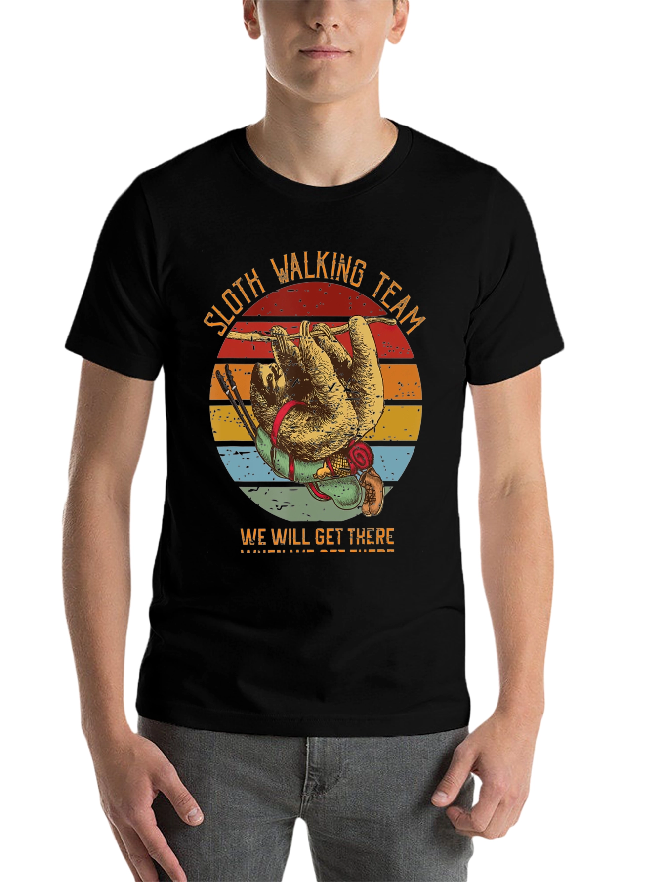 Black Sloth Hiking Team T-Shirt - We Will Get There view 7
