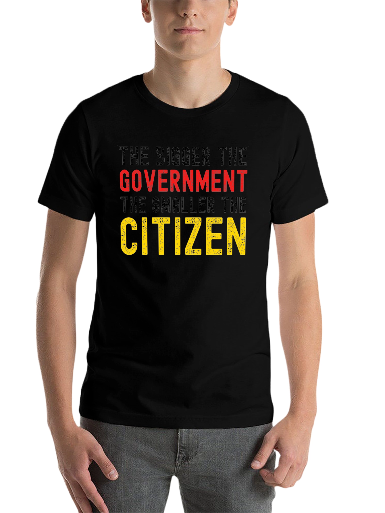 Black The Bigger The Government T-Shirt view 7