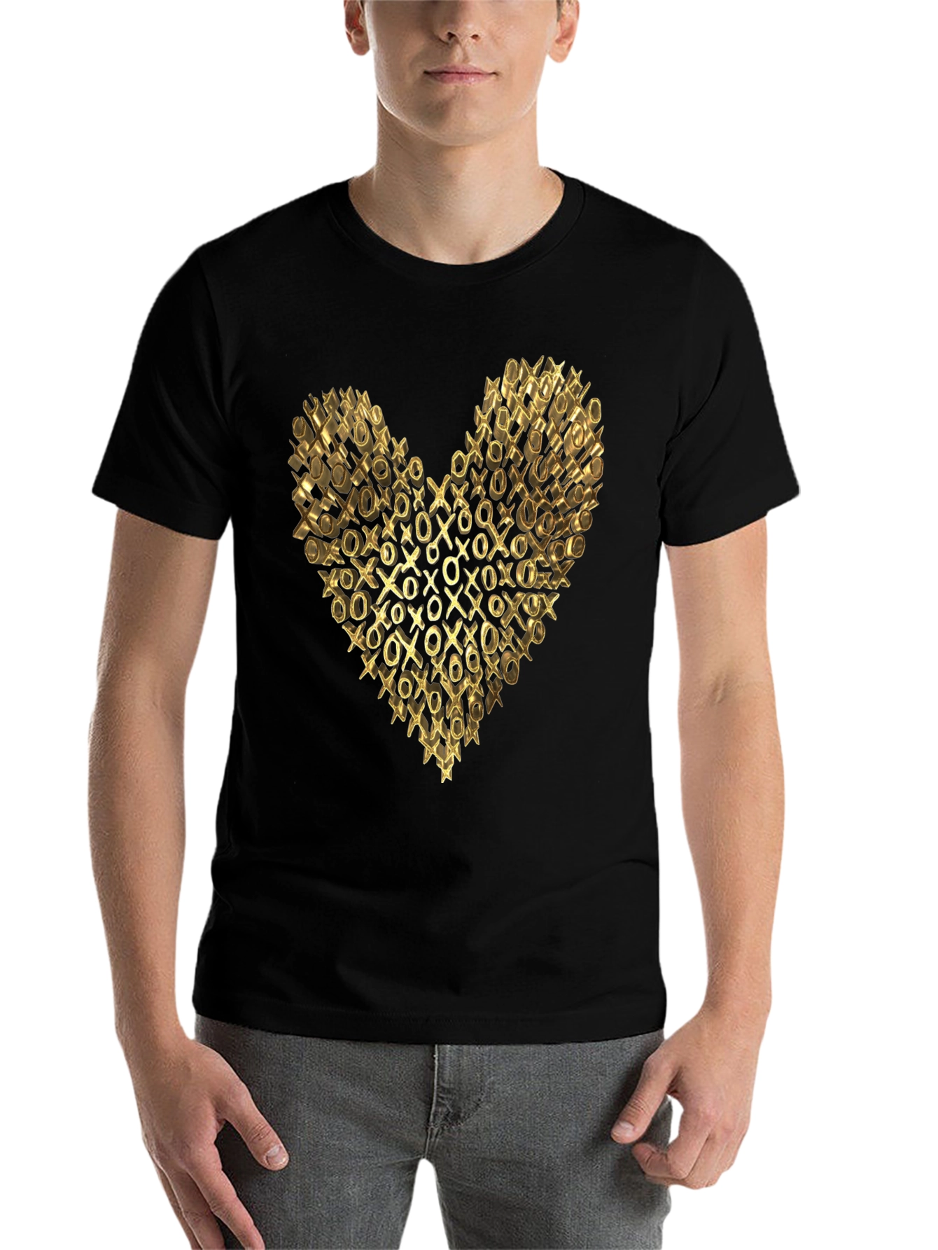 Black Golden XO Heart Black T-Shirt view 7