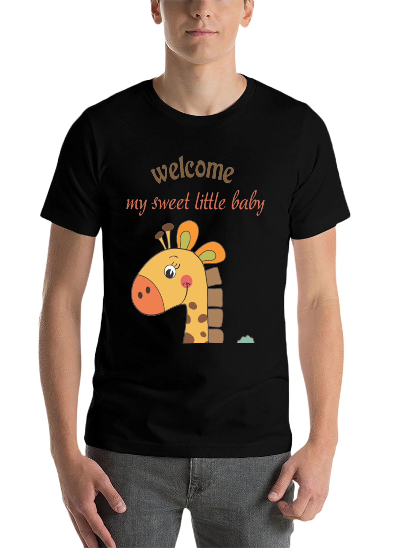 Black Welcome Baby Giraffe Tee view 7