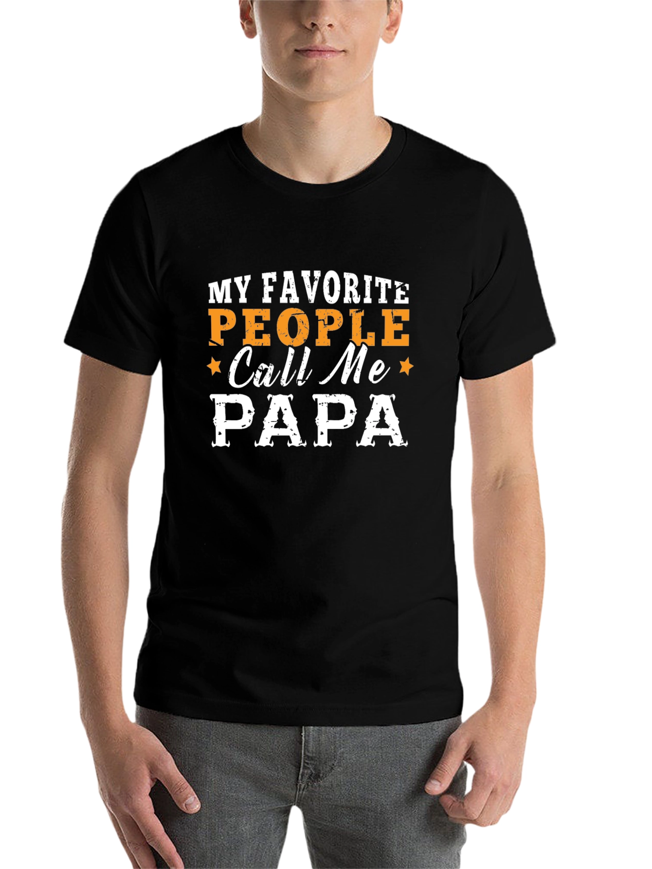 Black My Favorite People Call Me Papa T-Shirt view 7