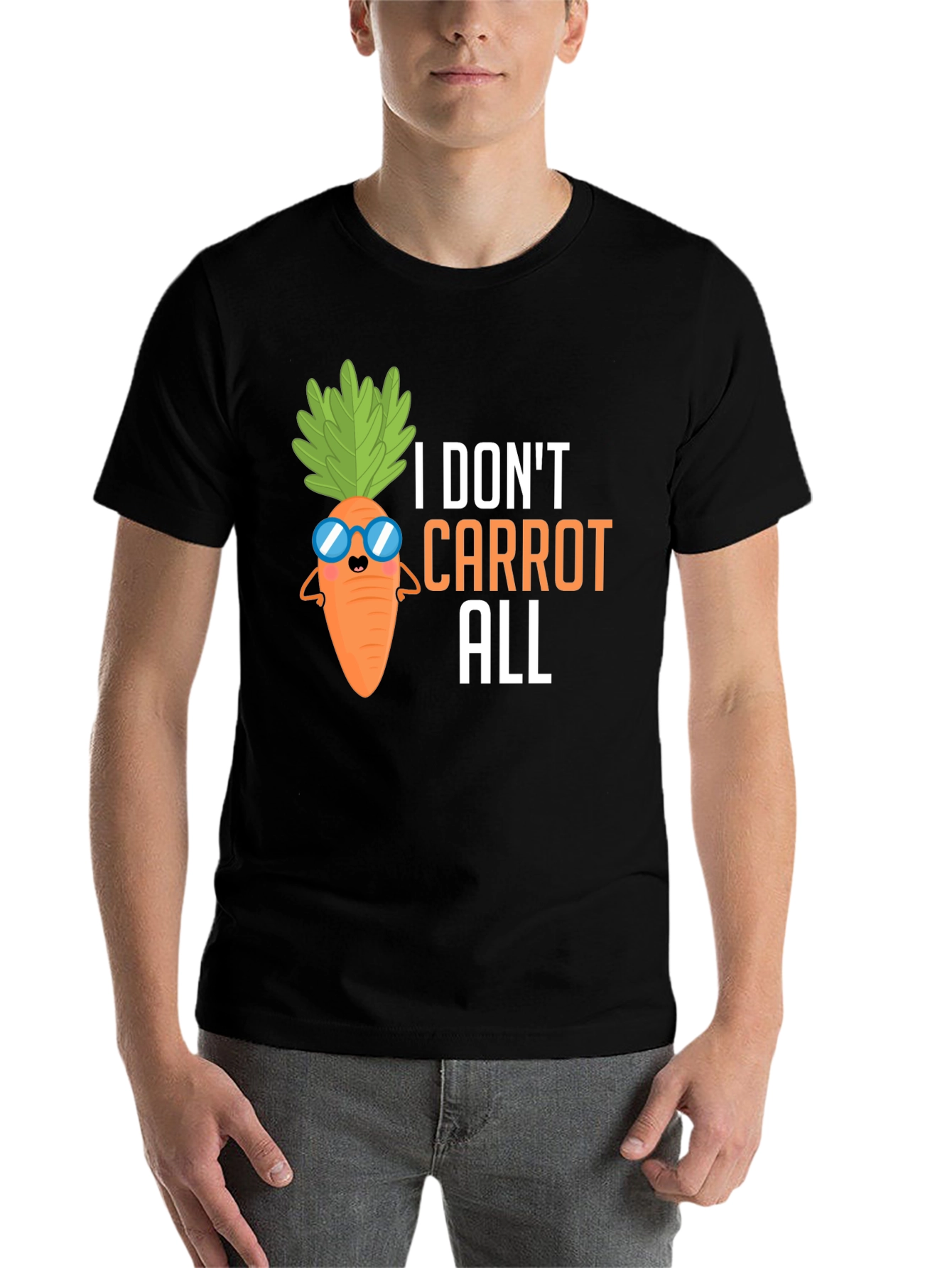 Black I Don't Carrot All T-Shirt, Funny Pun Tee view 7