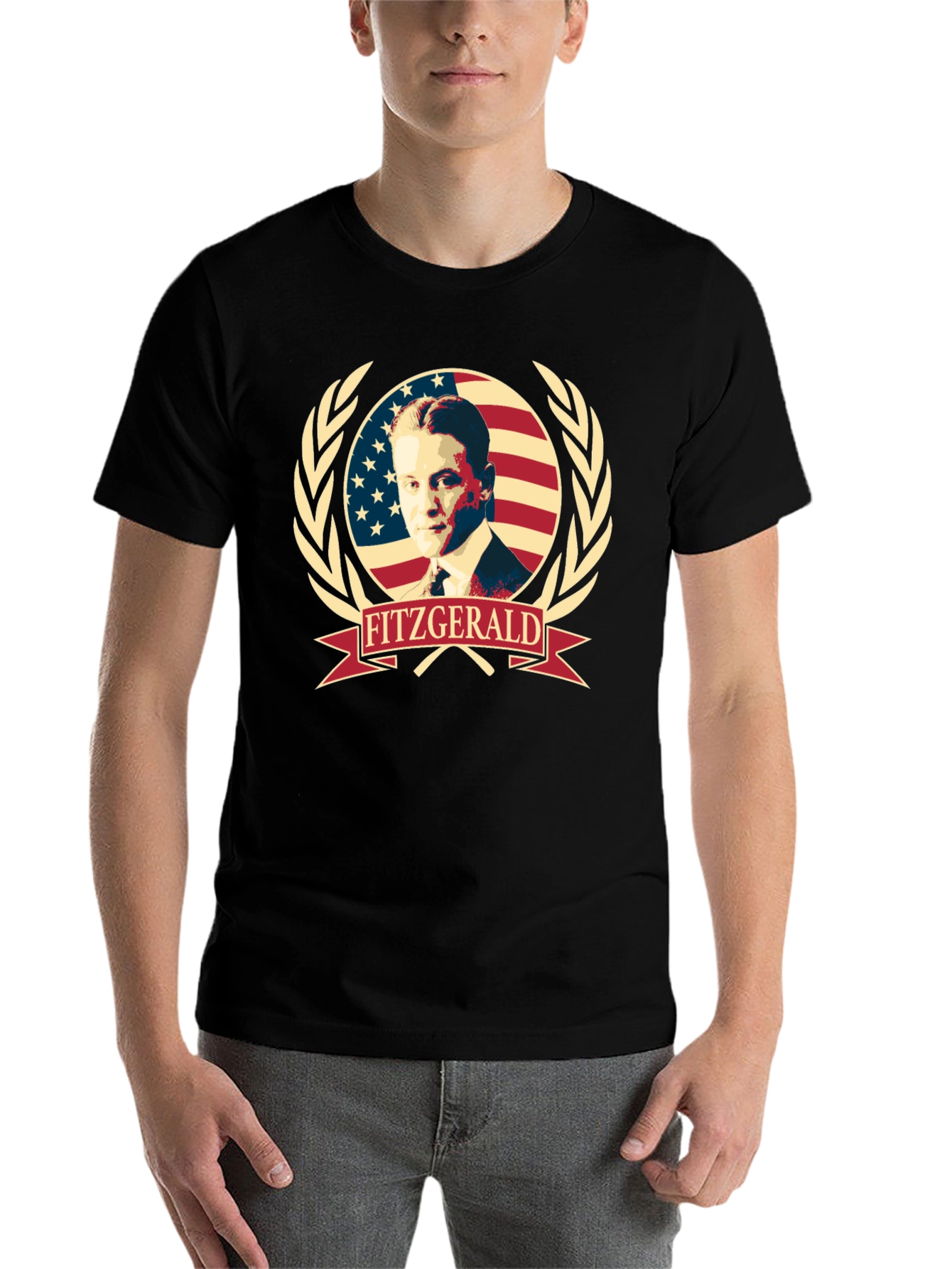 Black F. Scott Fitzgerald Patriotic Tee view 7
