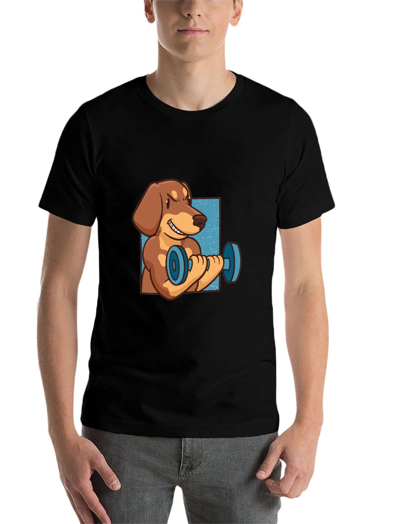 Black Dachshund Weights Black T-Shirt view 7