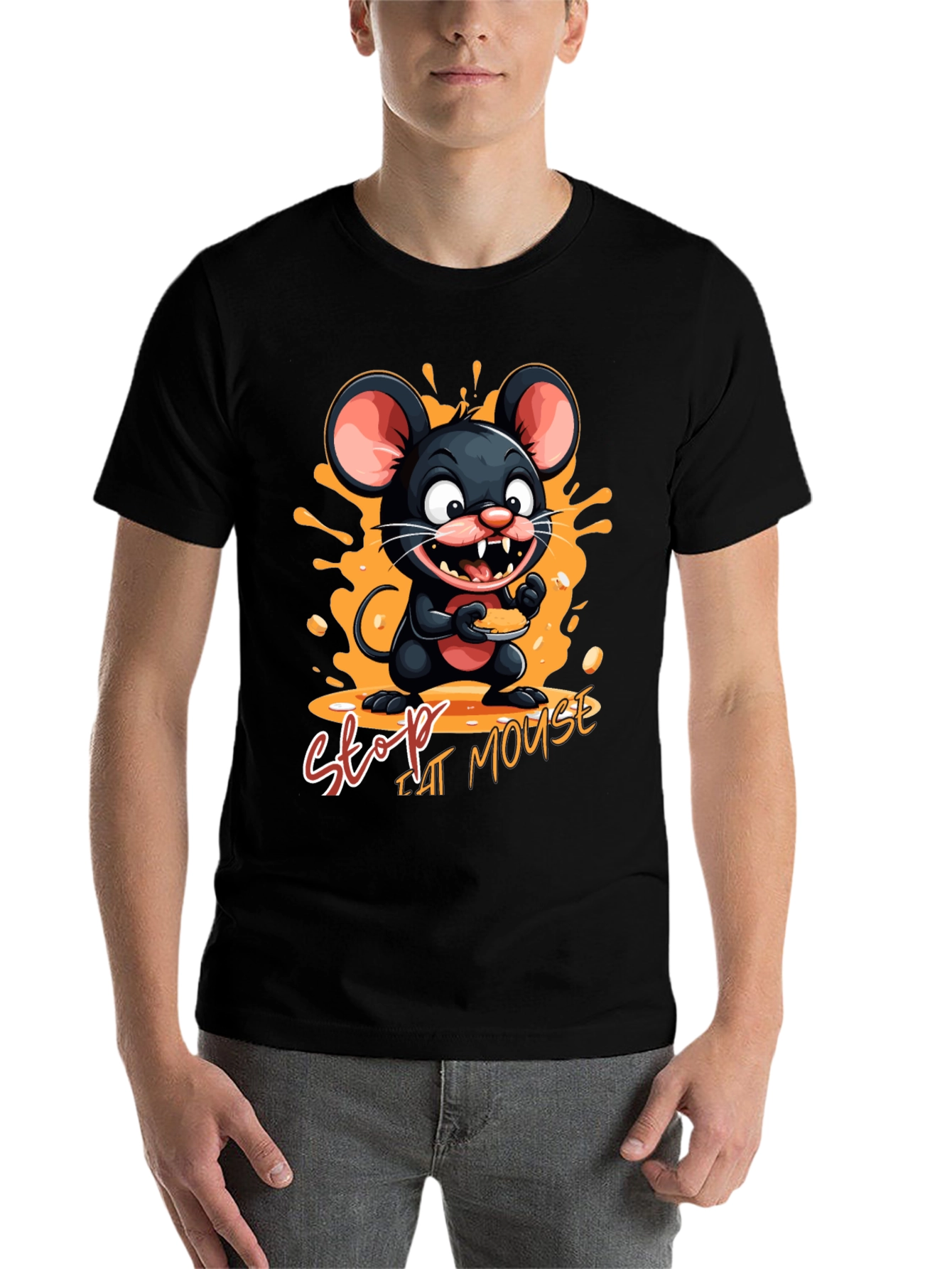 Black Stop That Mouse T-Shirt view 7