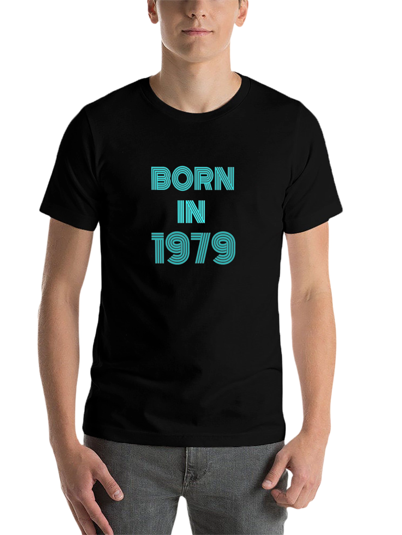 Black Born in 1979 Graphic Tee - Retro Birthday T-Shirt view 7