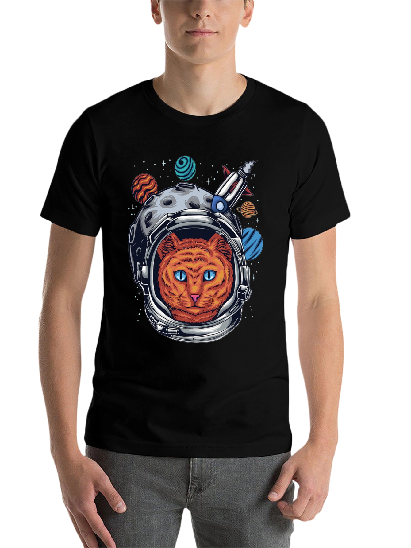 Black Cat Astronaut Graphic Tee view 7