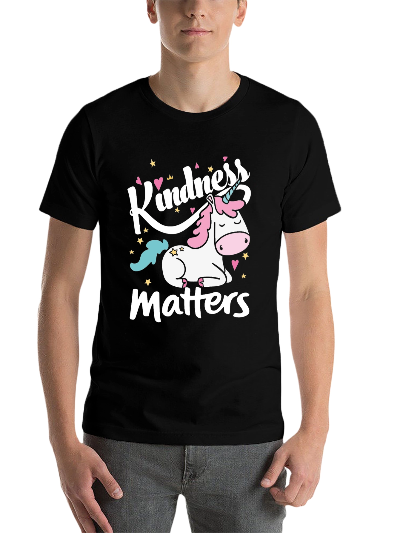 Black Kindness Matters Unicorn Graphic Tee view 7