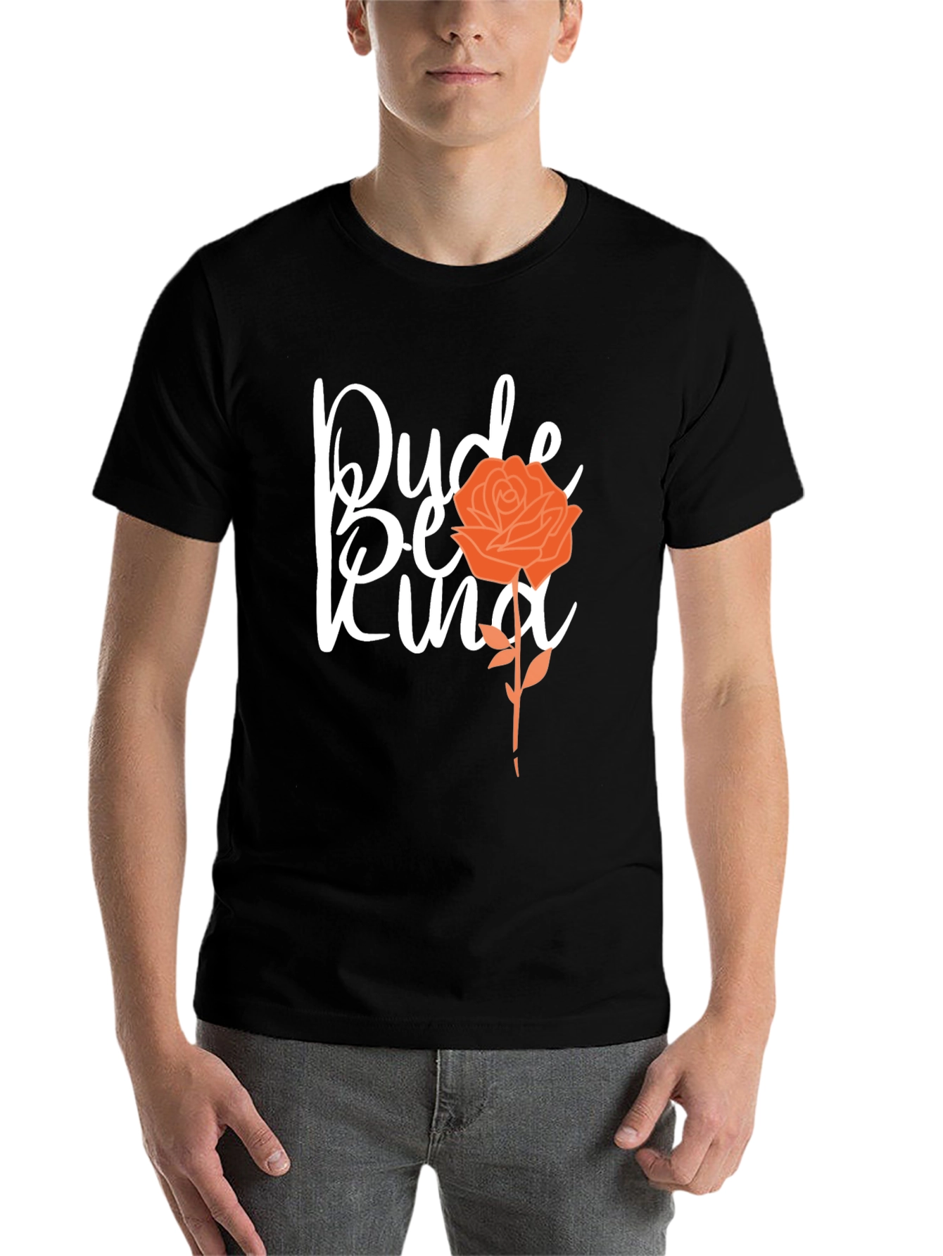 Black Dude Be Kind Graphic Tee - Rose Design view 7
