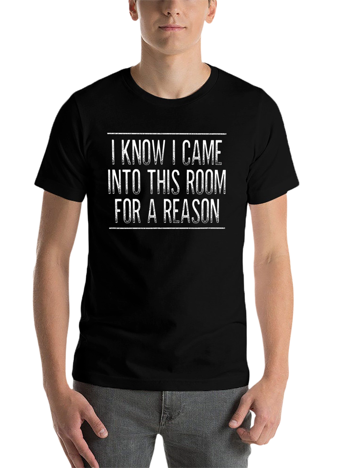 Black Funny 'Came Into This Room' Graphic T-Shirt view 7