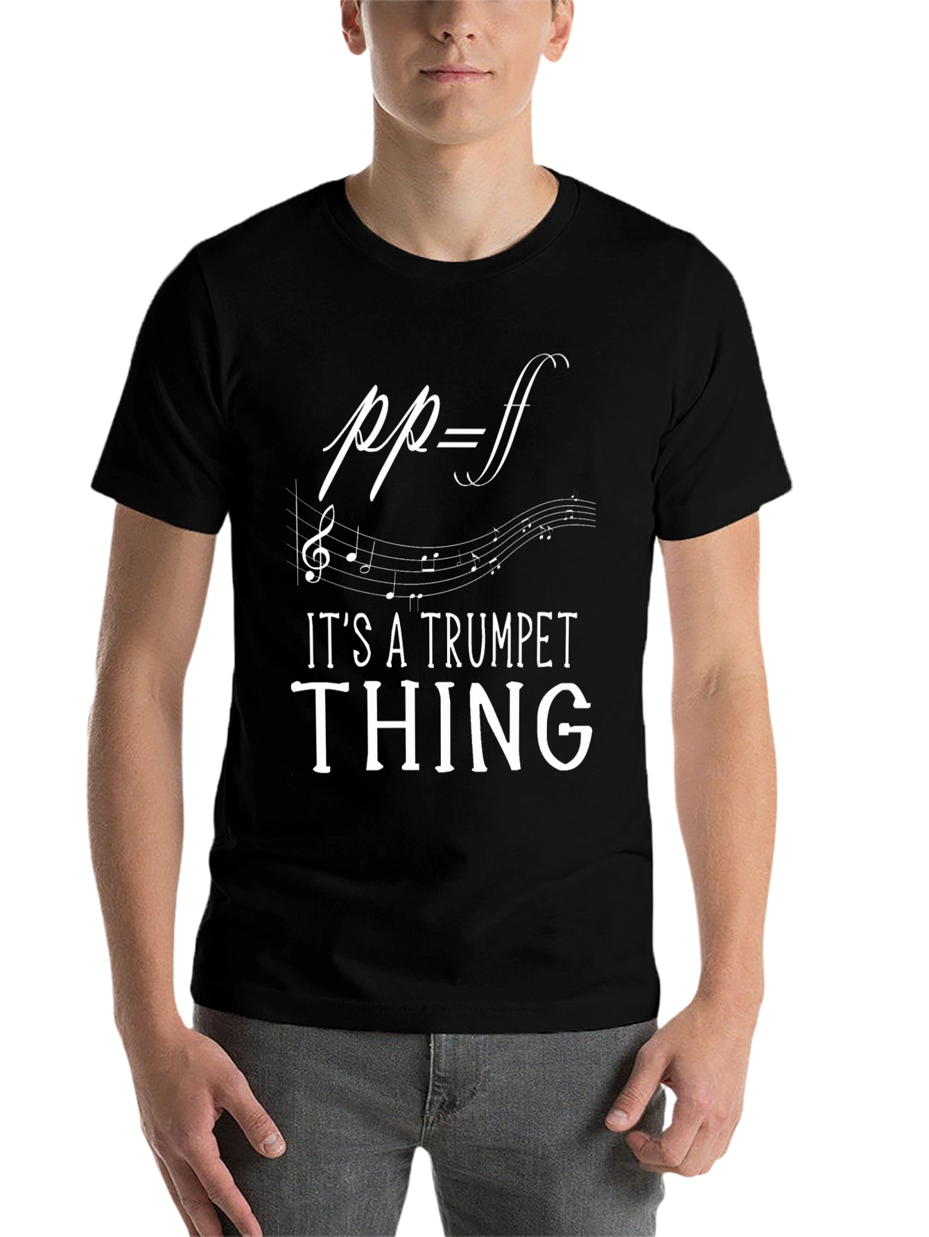 Black Trumpet Thing Graphic Tee - Musician's Humor T-Shirt view 7