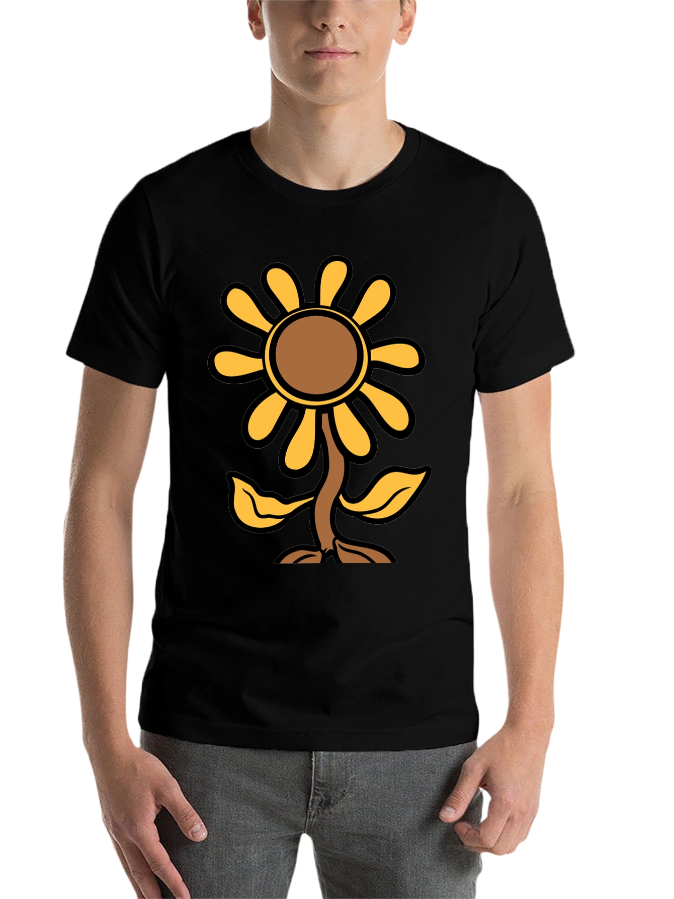 Black Sunflower Graphic Print Black T-Shirt view 7