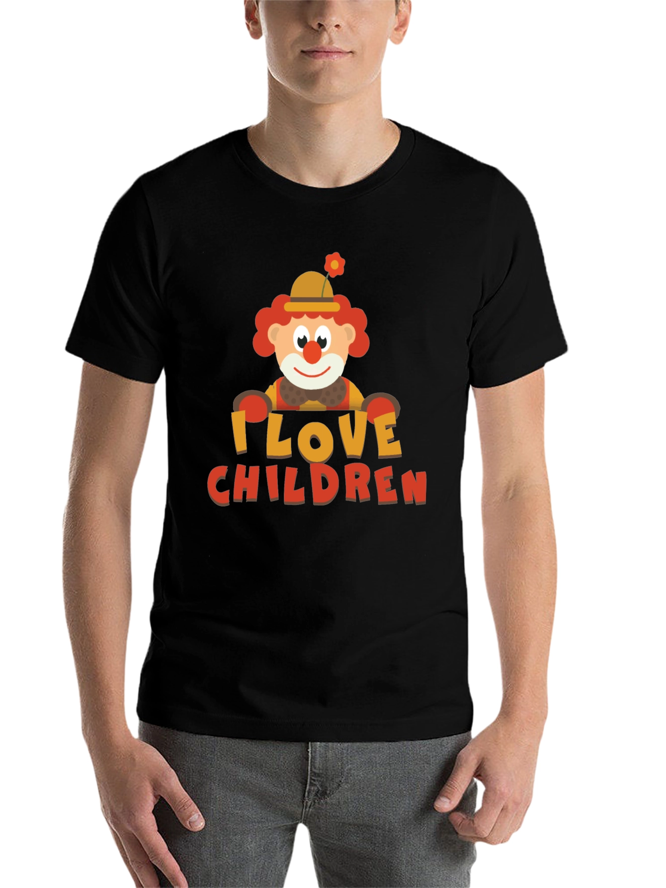 Black I Love Children Clown Graphic Tee - Black view 7