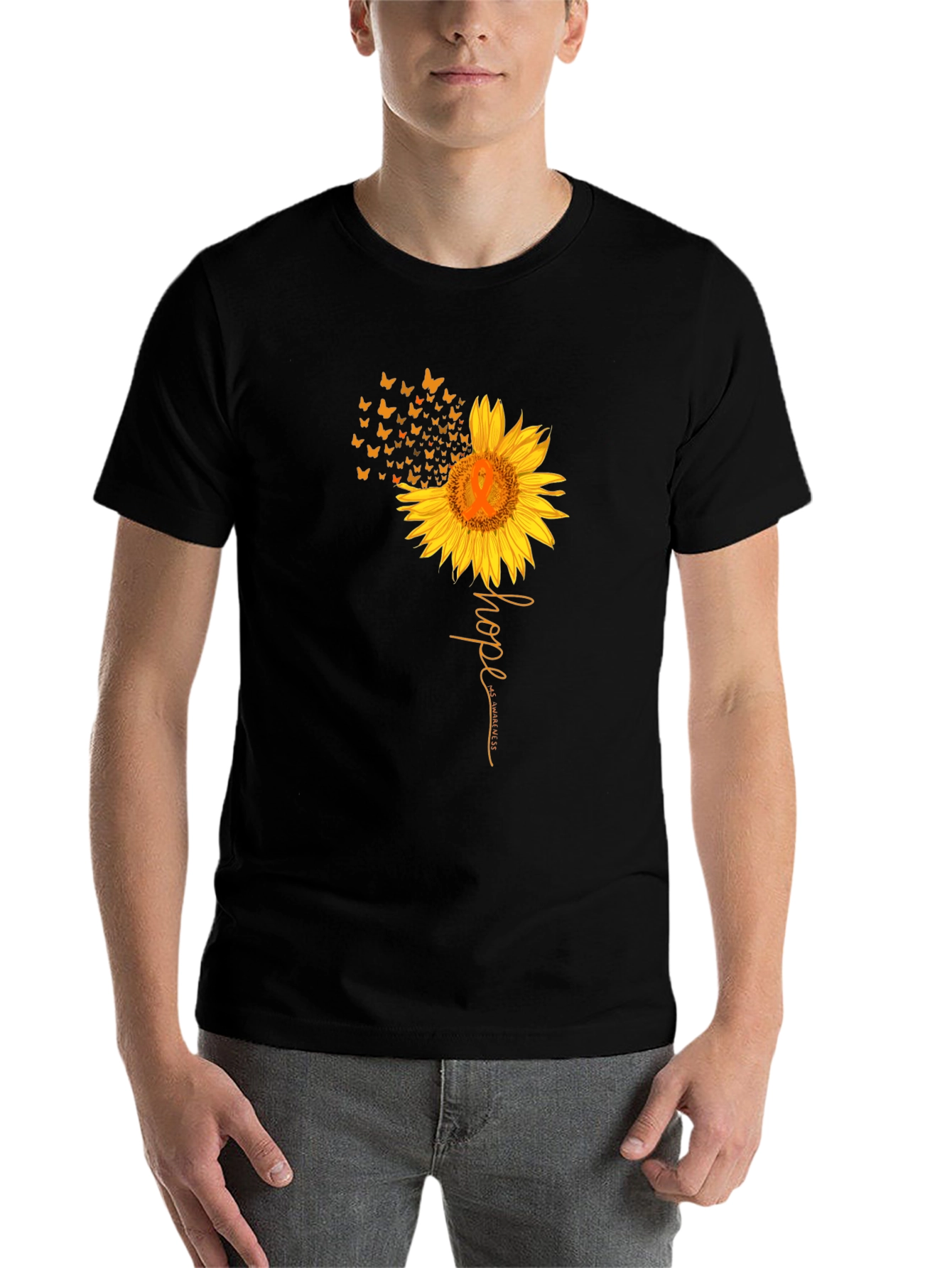 Black Hope Sunflower Awareness Graphic Tee view 7