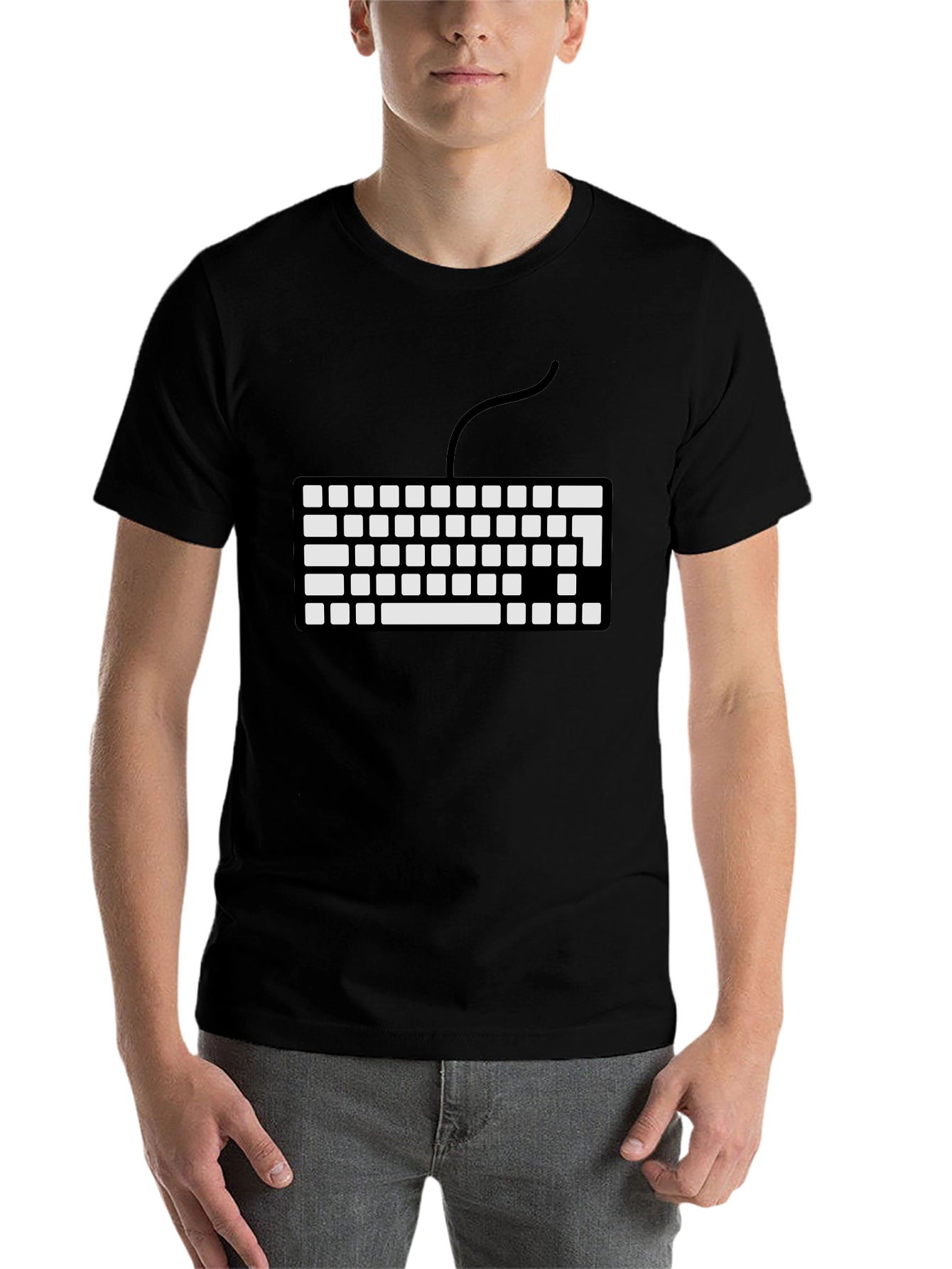 Black Keyboard T-Shirt - Geek Chic Style view 7