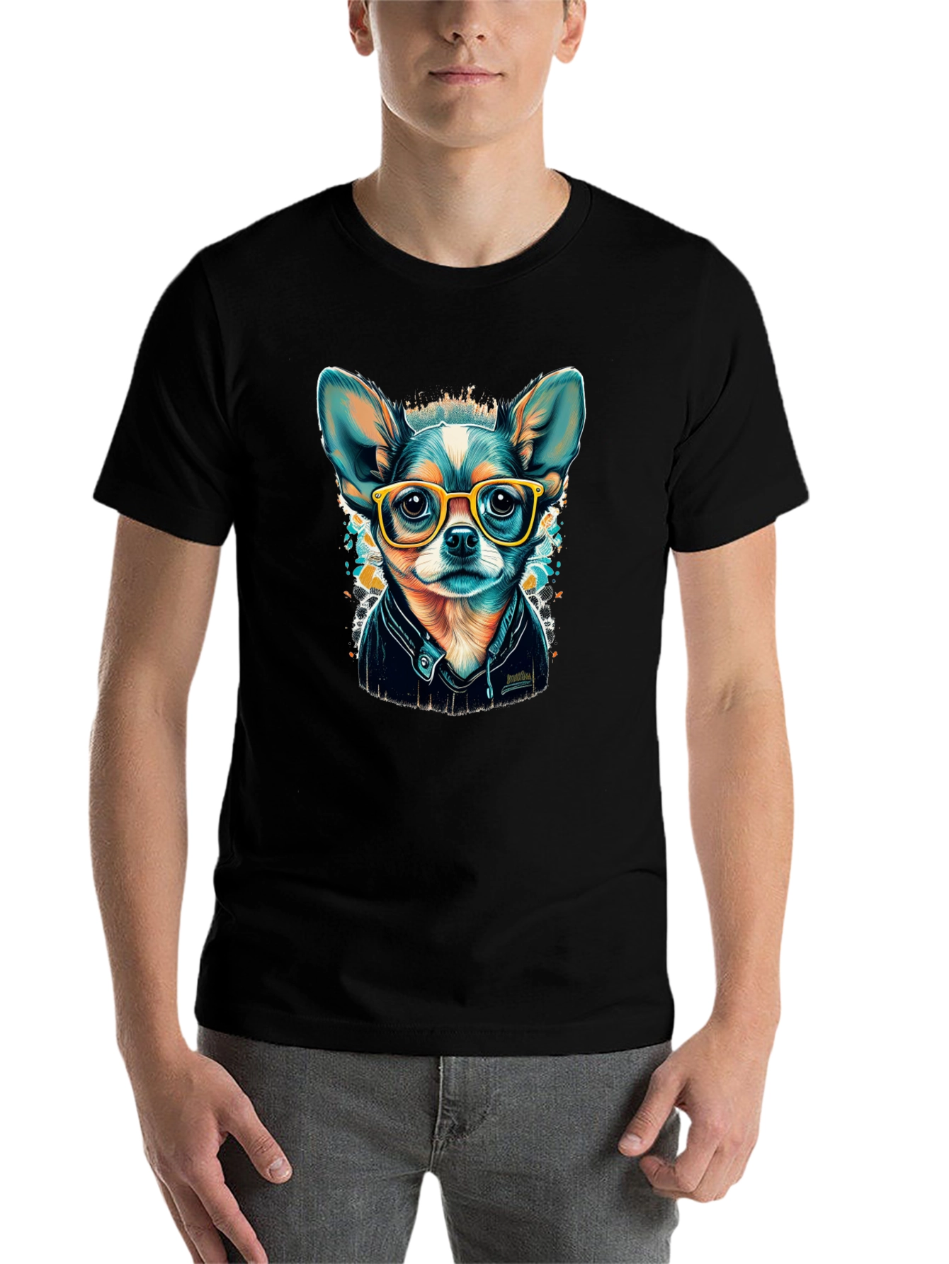 Black Cool Chihuahua T-Shirt view 7