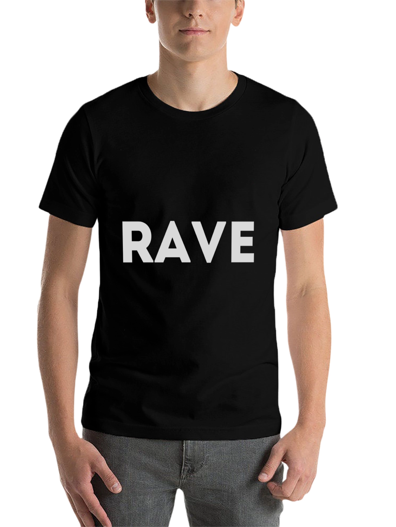 Black Rave T-Shirt - Casual Black Tee view 7